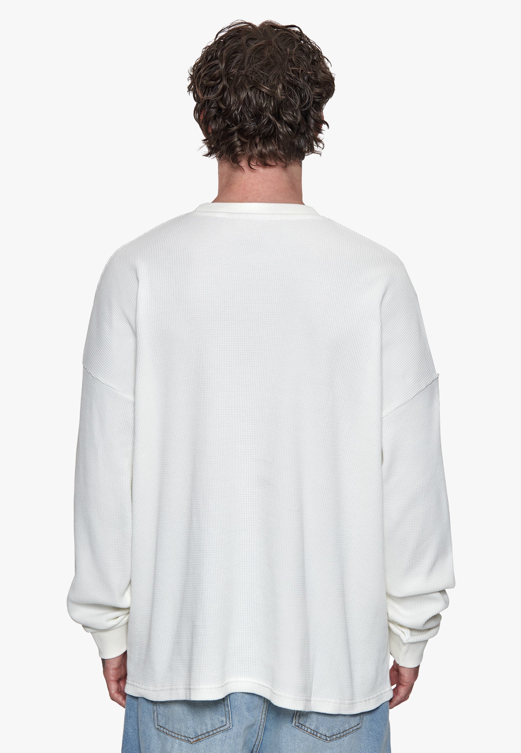WAFFLE LONGSLEEVE CREAM WHITE