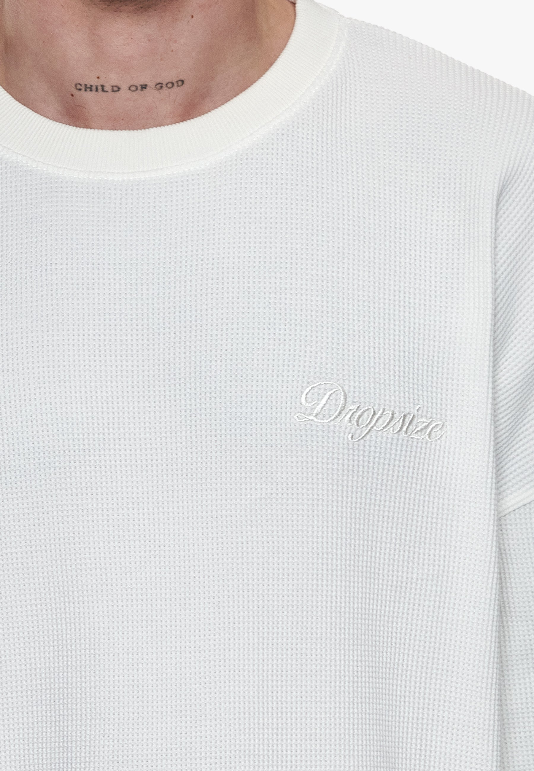 WAFFLE LONGSLEEVE CREAM WHITE