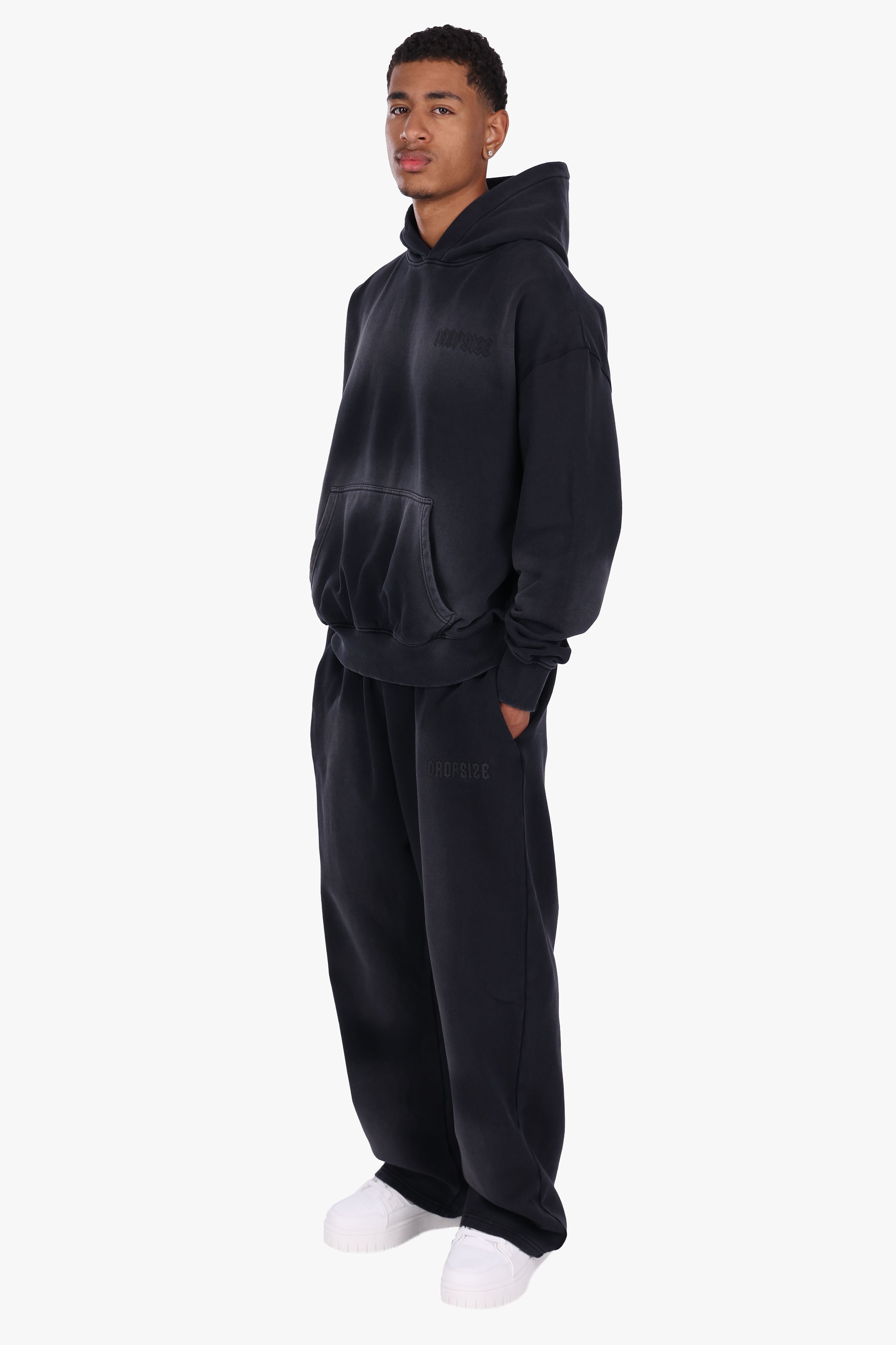 OPEN LEG FADED JOGGER VINTAGE BLACK