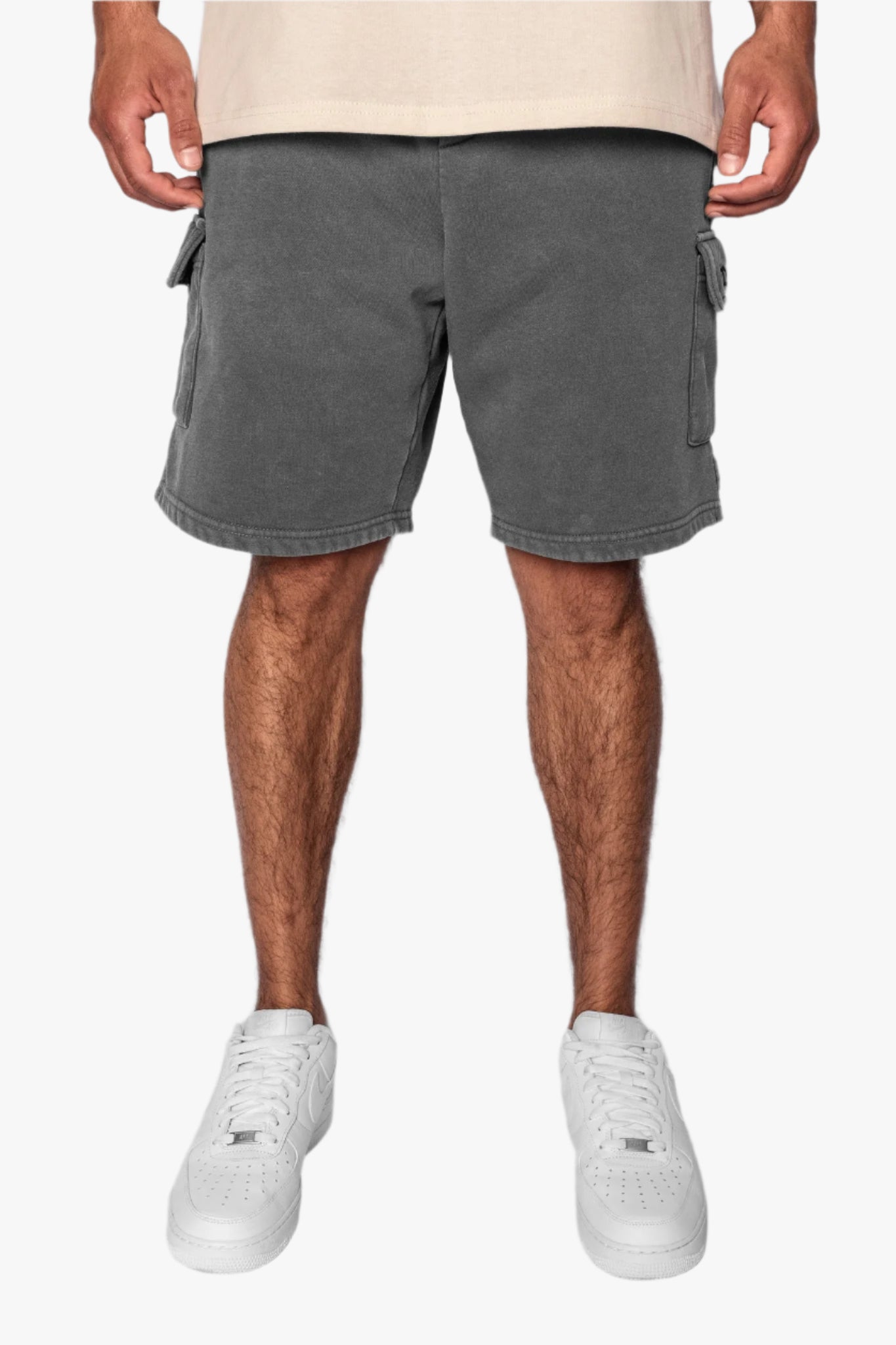 HEAVY CARGO SWEAT SHORT WASHED GRAY