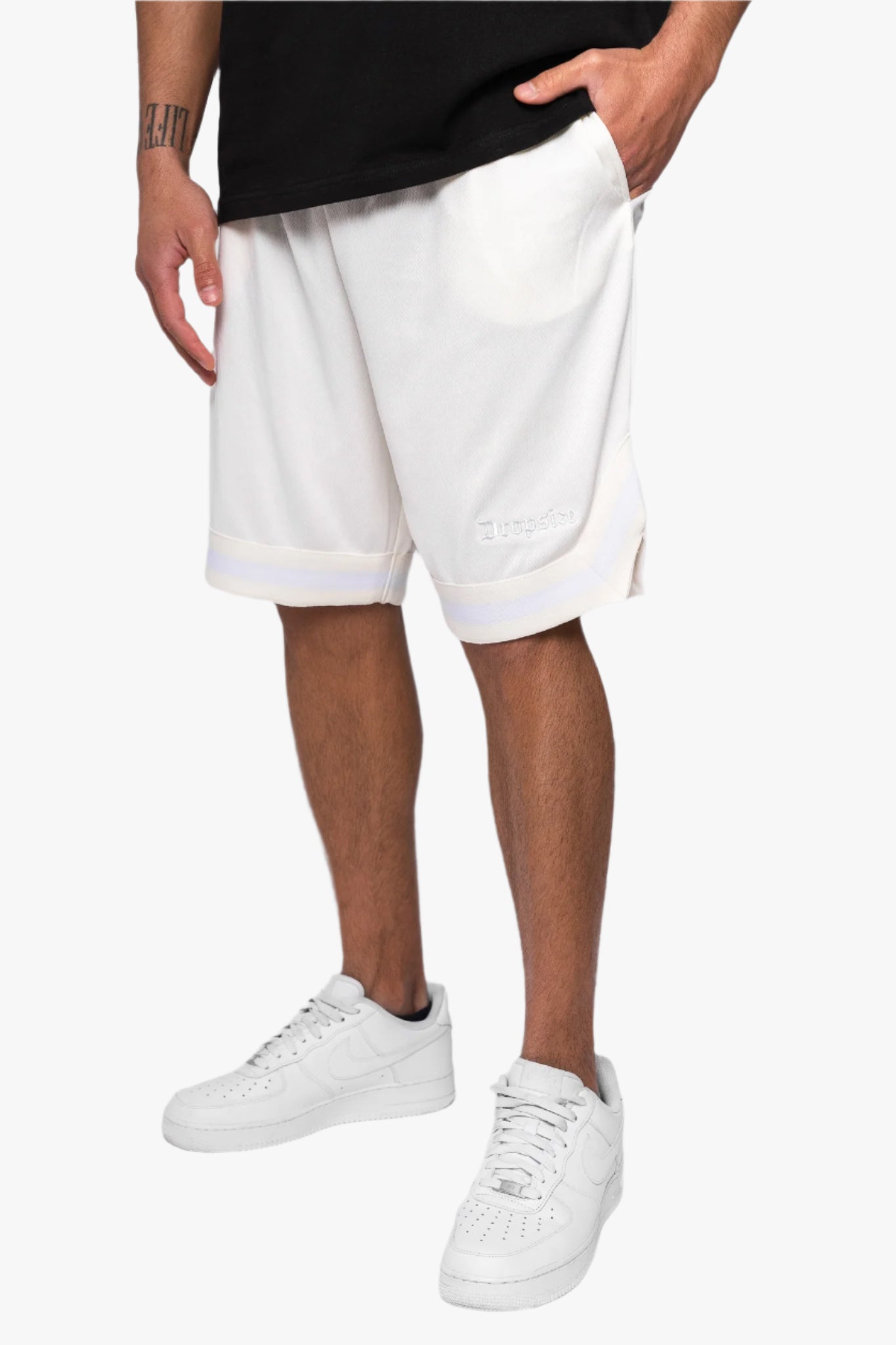 LOGO MESH SHORT CREAM