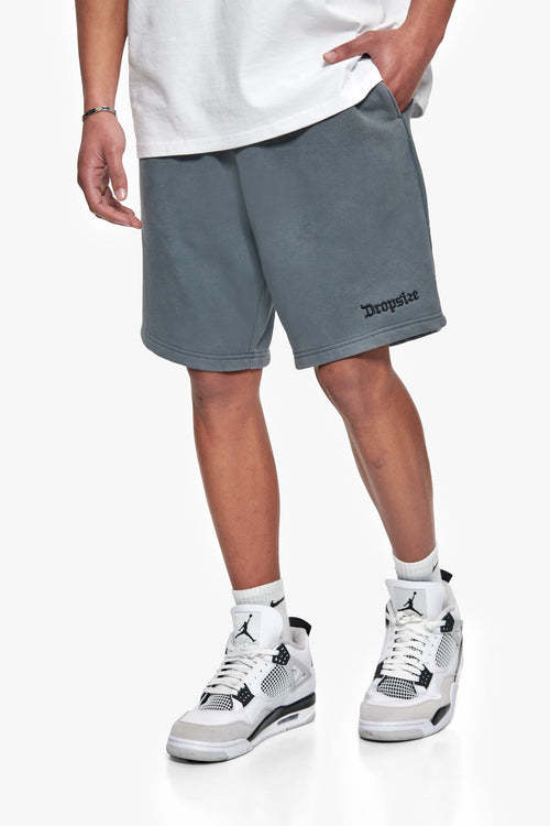 HEAVY EMBO SWEATSHORTS WASHED GREY