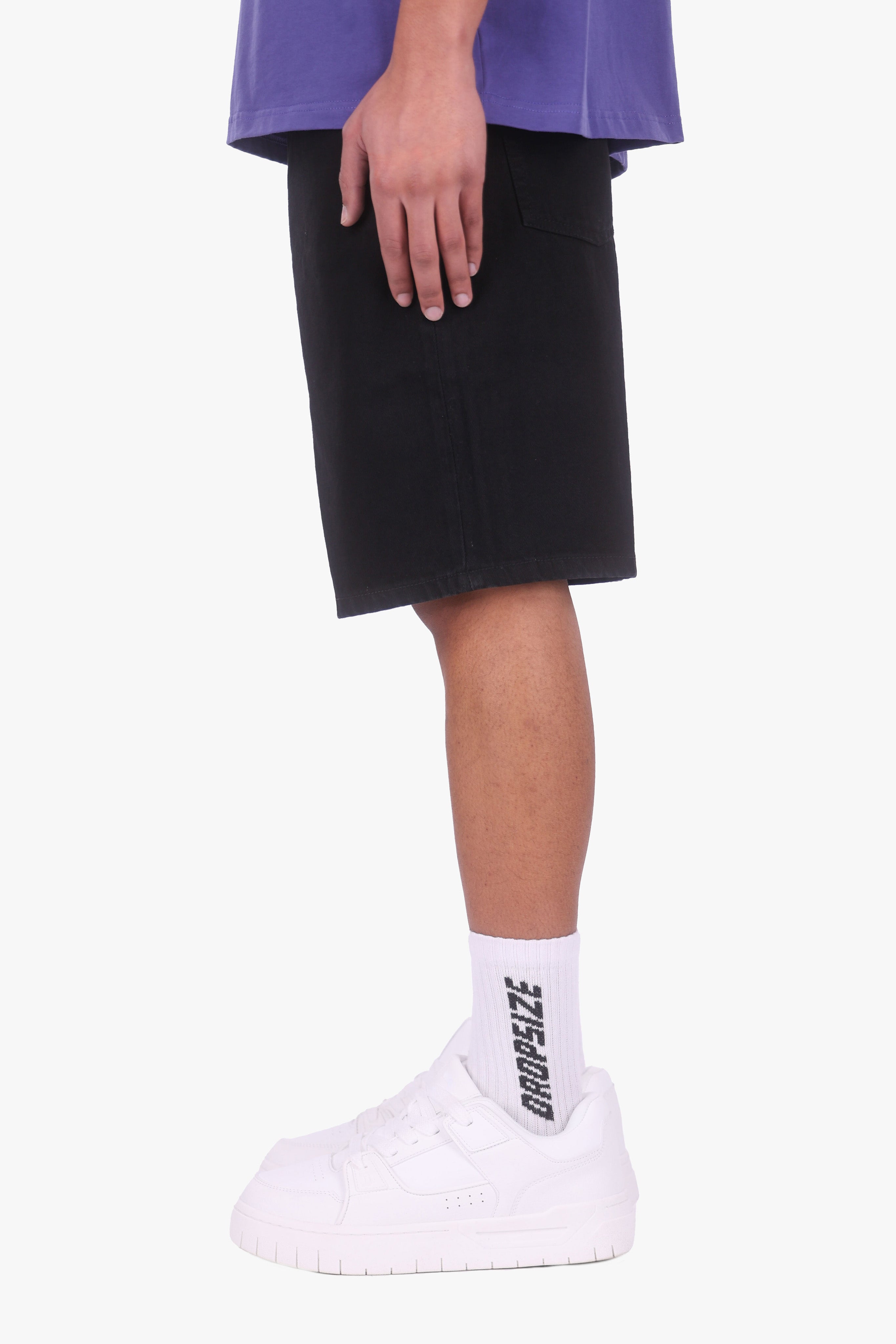 DENIM JORTS BLACK
