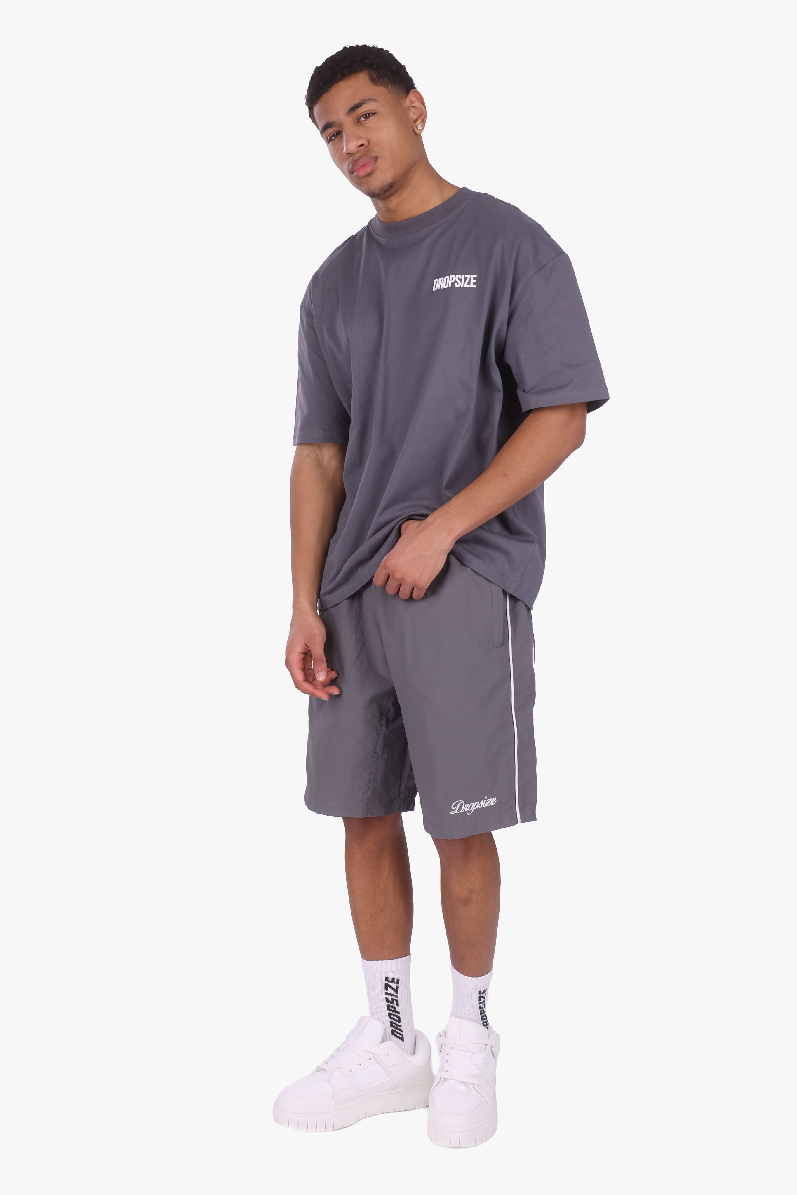 PIPING SWIM SHORT LIGHT GREY