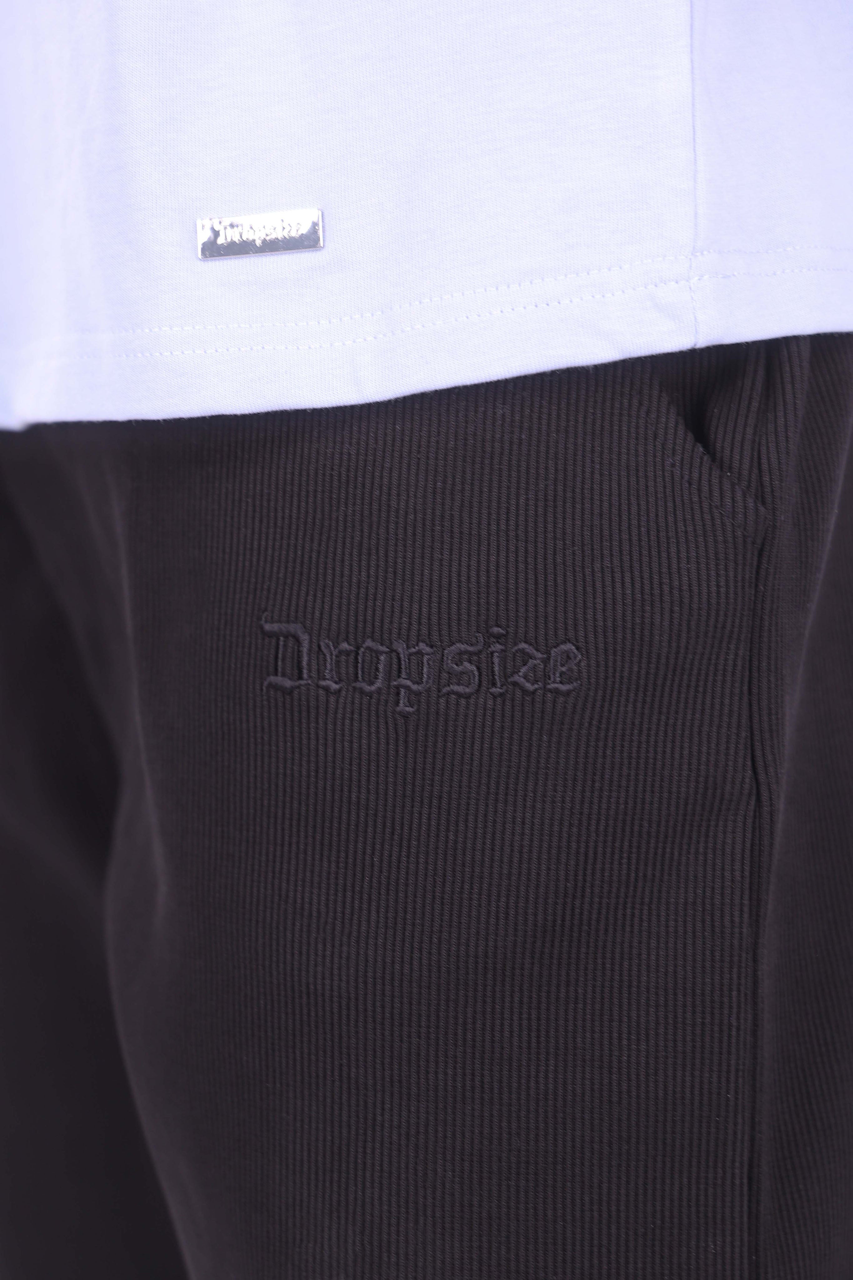 HEAVY OVERSIZE RIB SHORTS BLACK