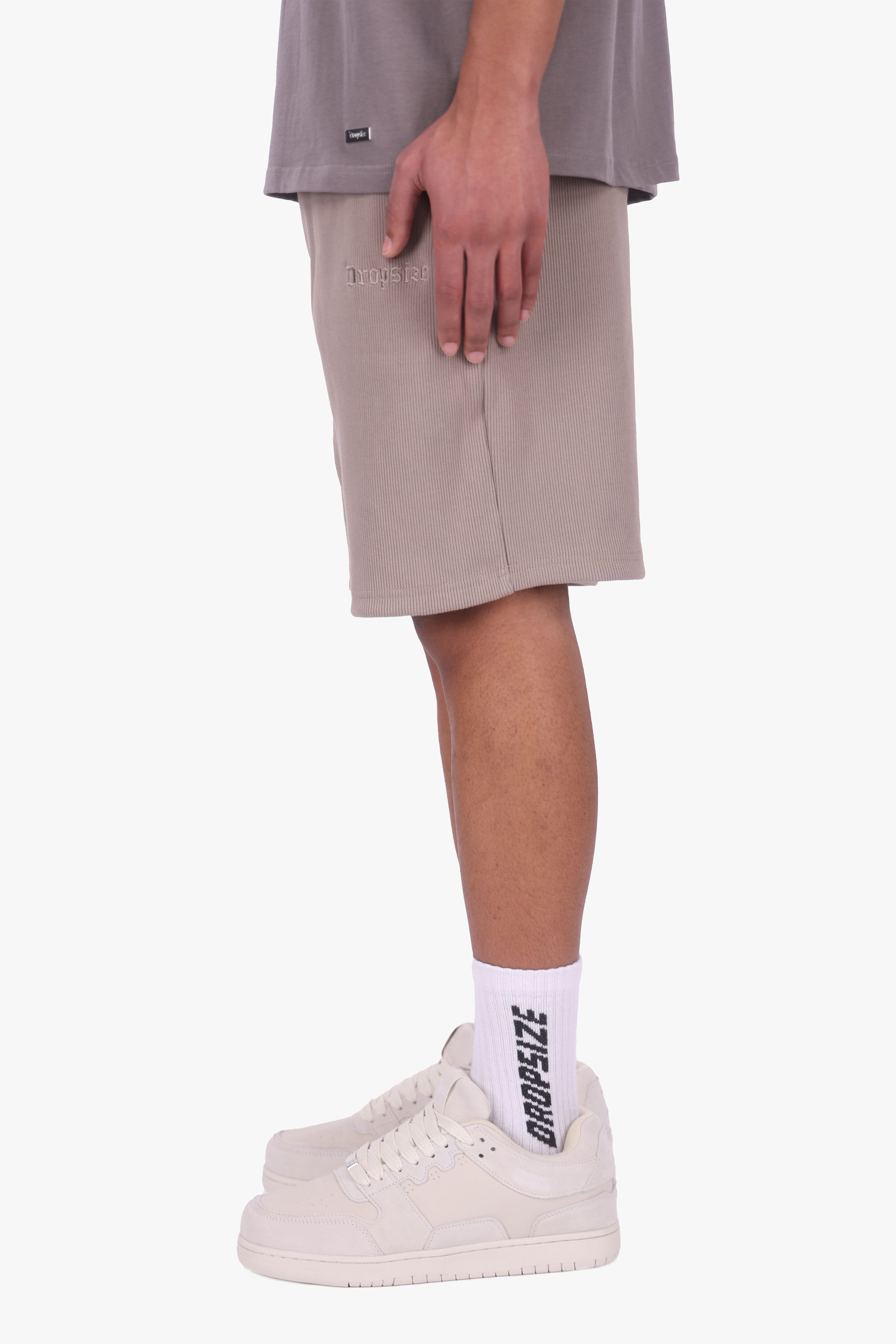HEAVY OVERSIZE RIB SHORTS SIMPLY TAUPE