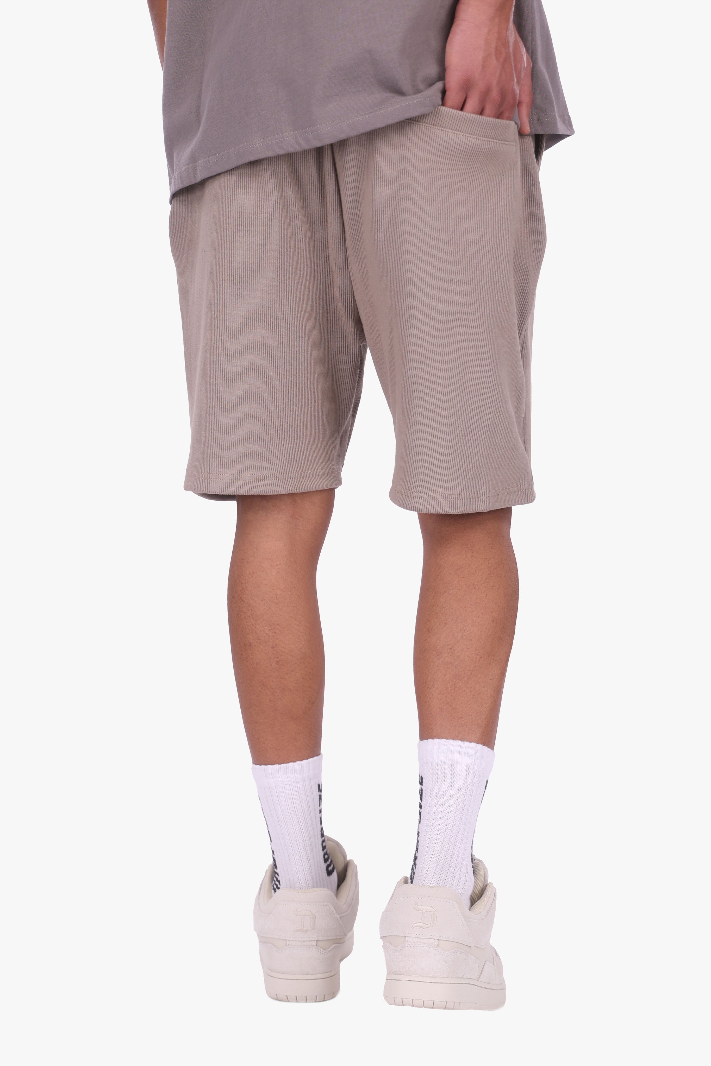HEAVY OVERSIZE RIB SHORTS SIMPLY TAUPE