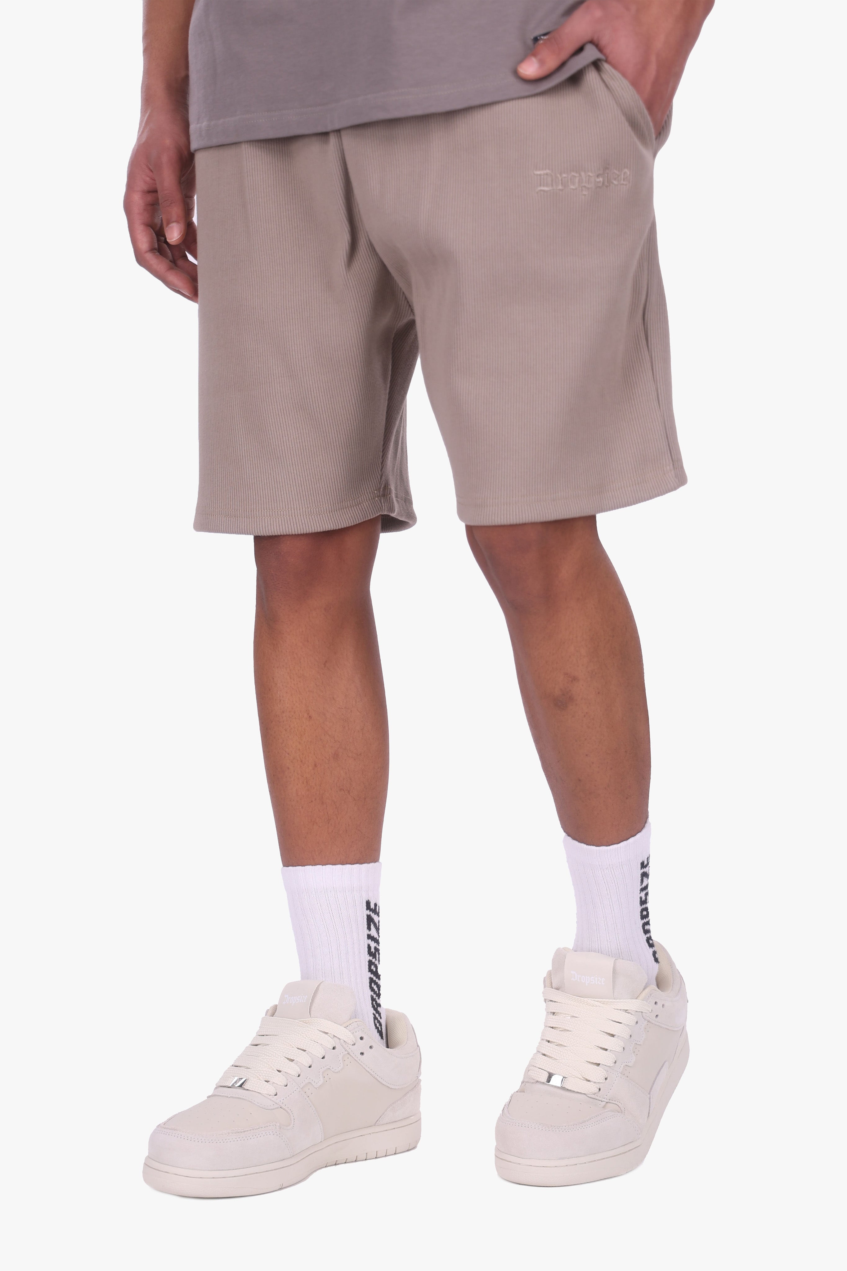 HEAVY OVERSIZE RIB SHORTS SIMPLY TAUPE