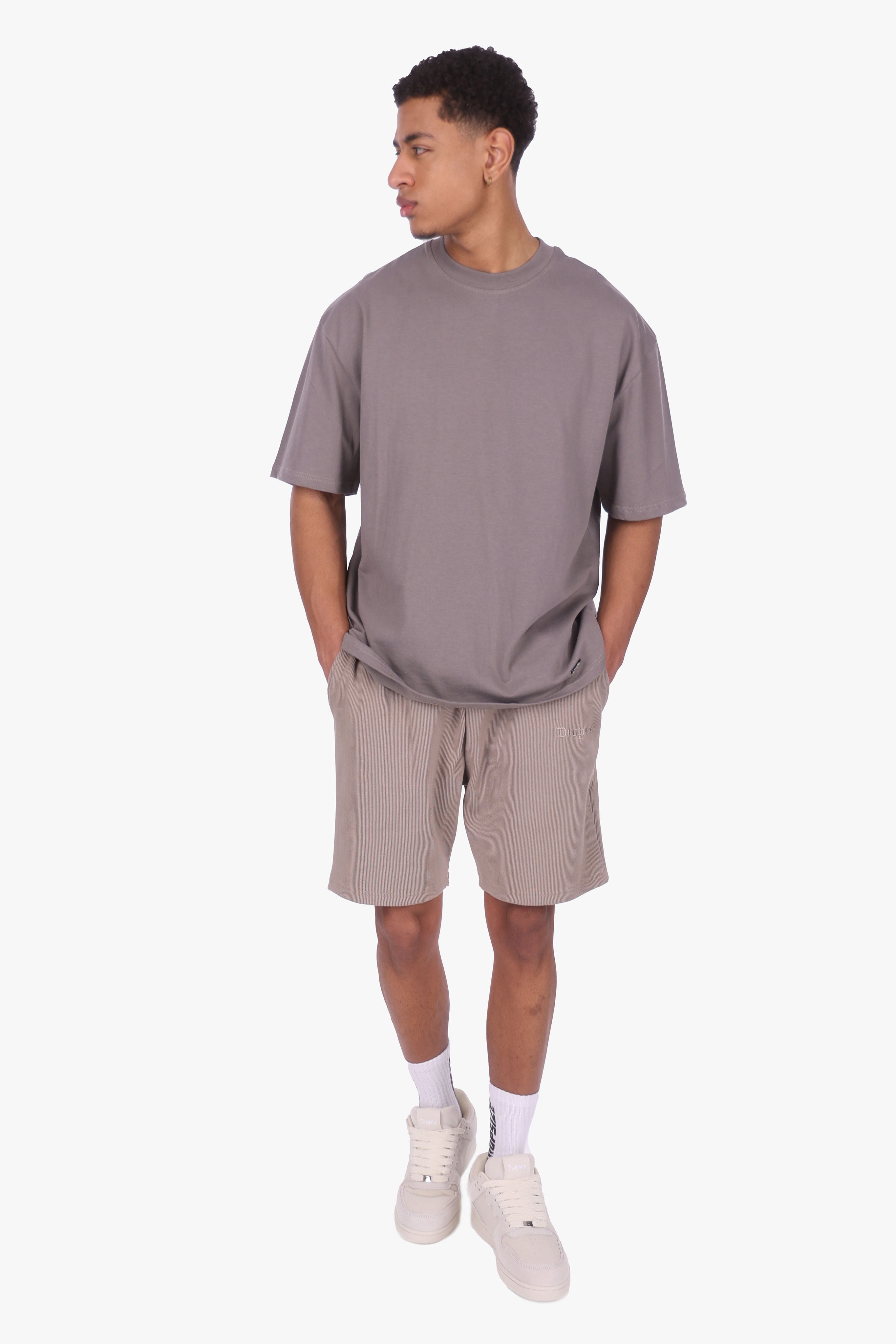 HEAVY OVERSIZE RIB SHORTS SIMPLY TAUPE