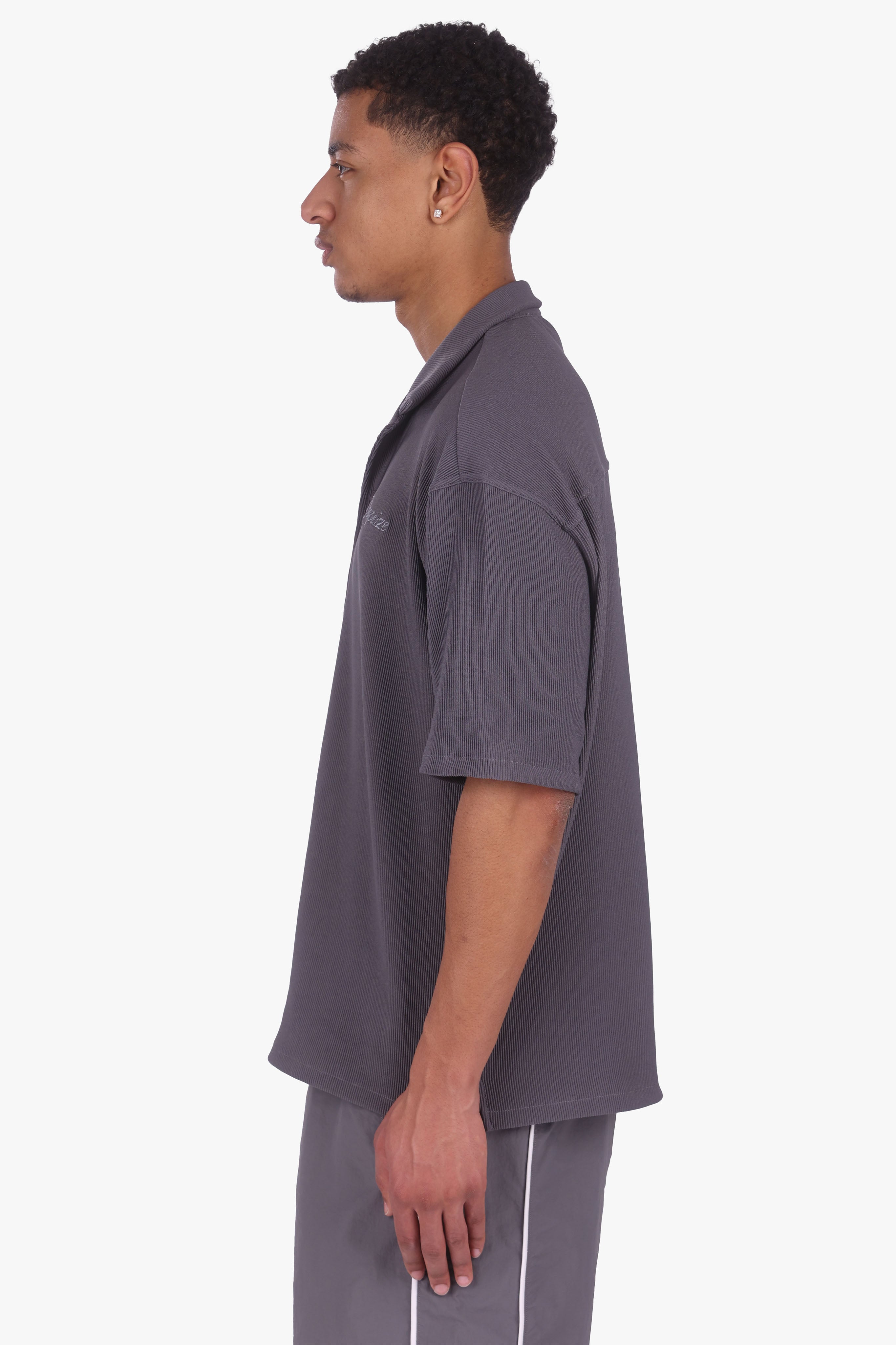 PLISSEE SUMMER SHIRT STEEL GREY