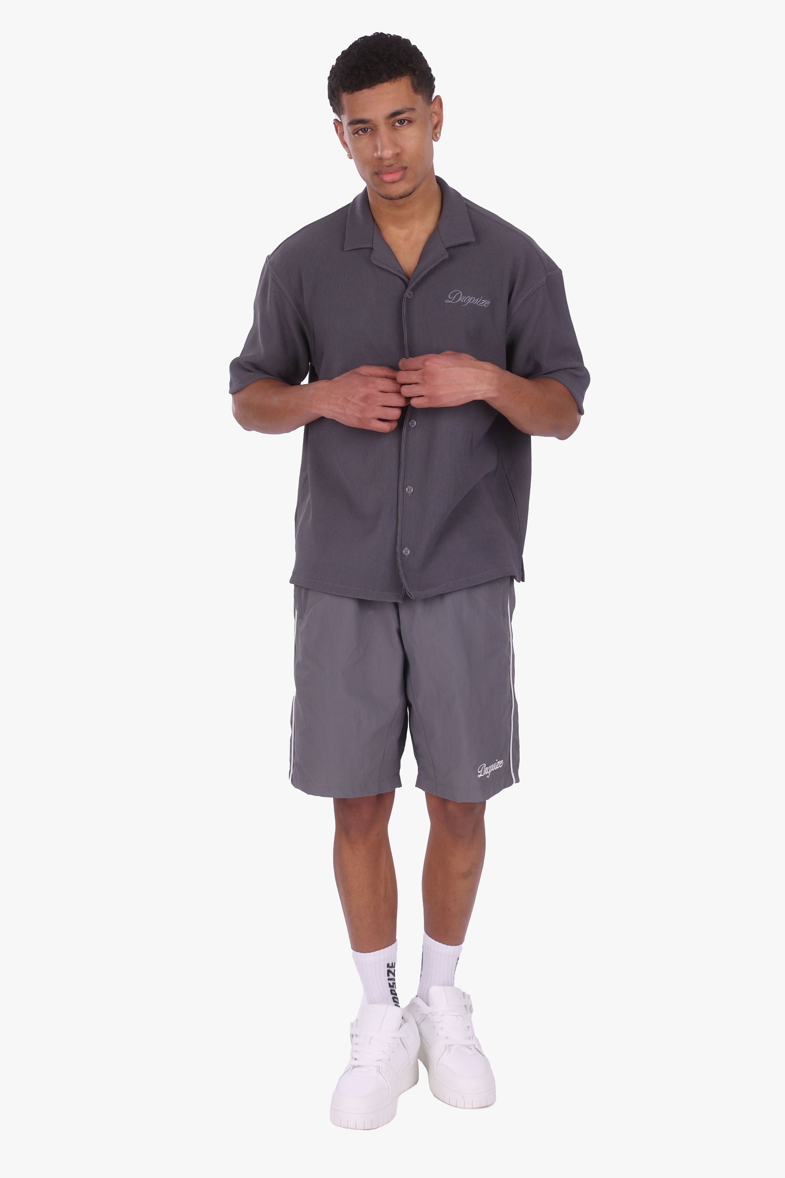 PLISSEE SUMMER SHIRT STEEL GREY