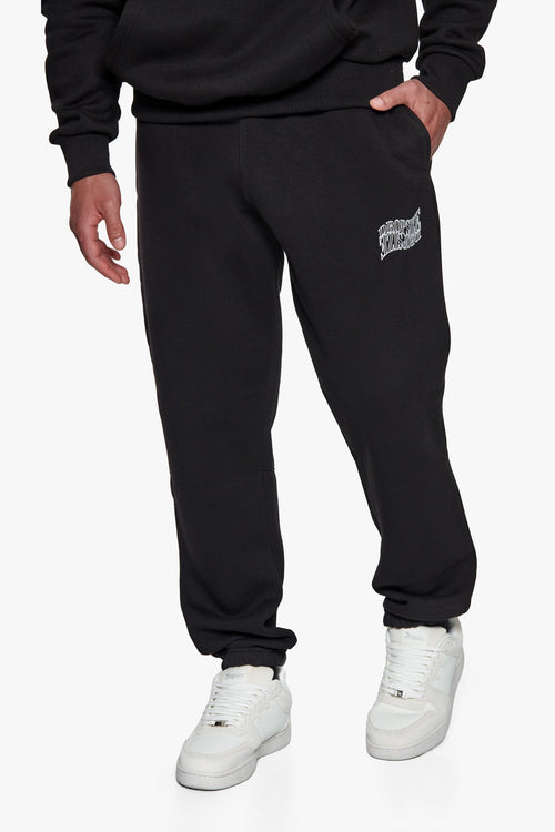 HEAVY  MIRRORED LOGO JOGGER BLACK