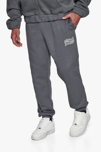 HEAVY  MIRRORED LOGO JOGGER GREY