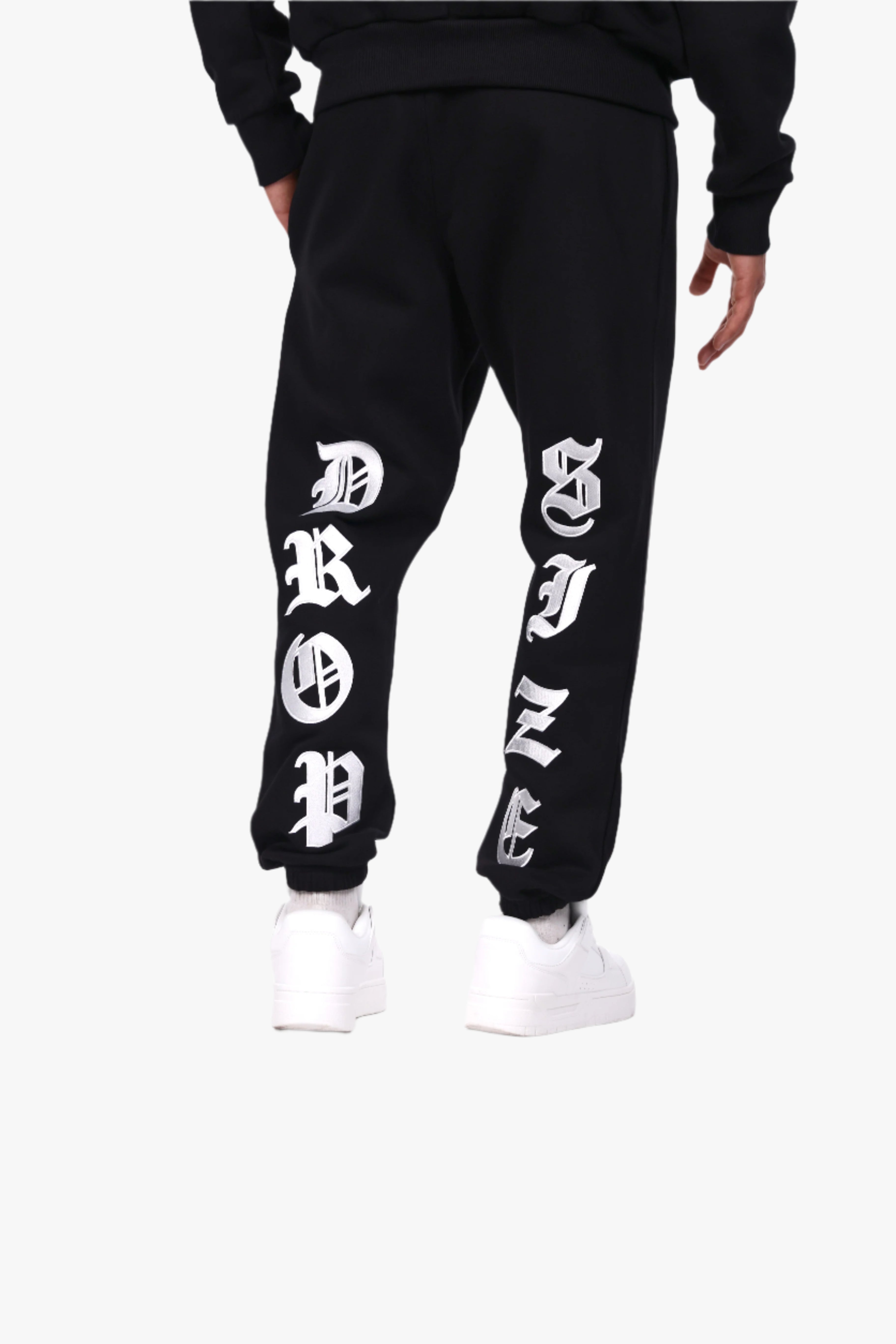 HEAVY OVERSIZE EMBO LEG JOGGER BLACK