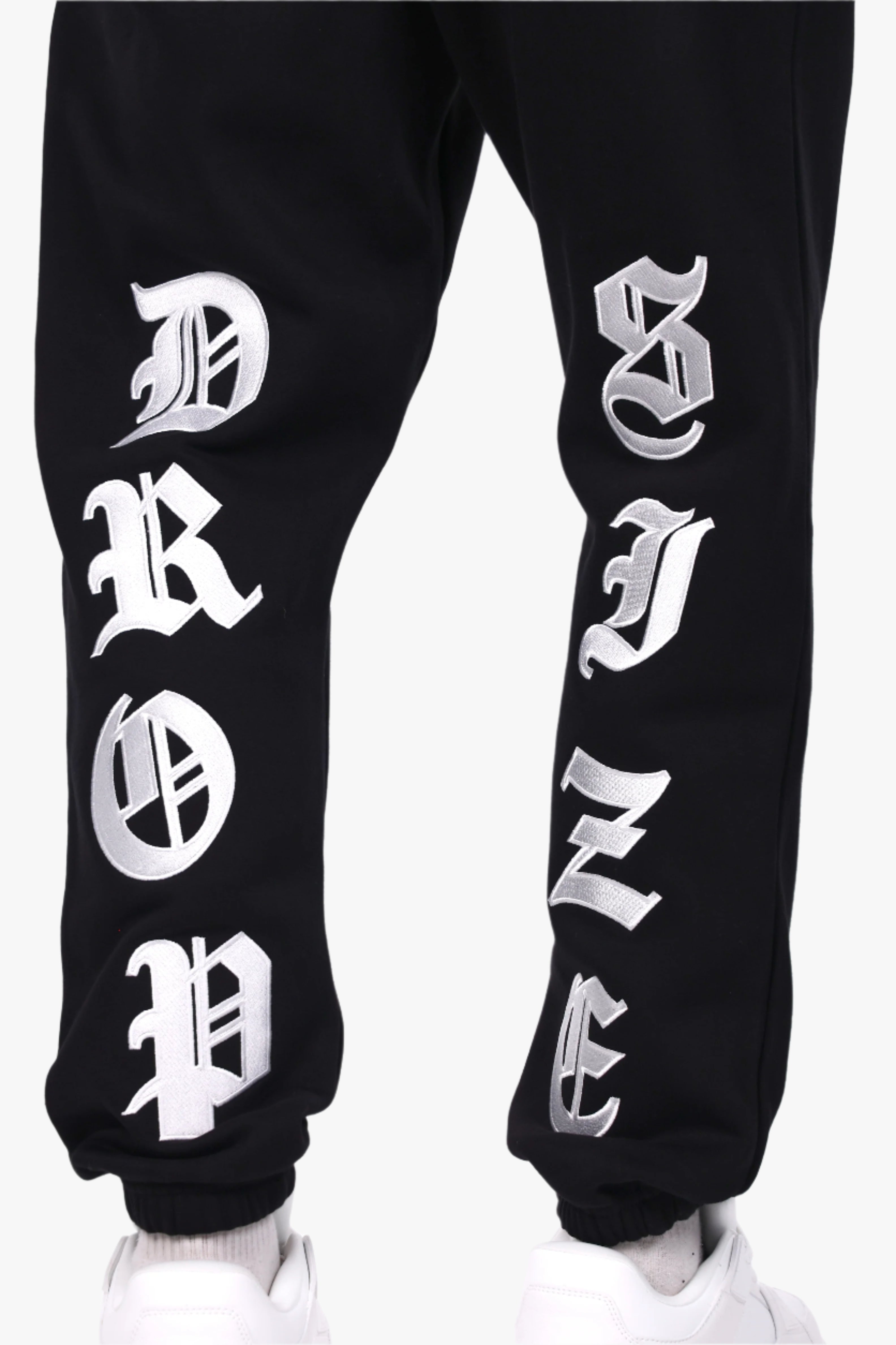 HEAVY OVERSIZE EMBO LEG JOGGER BLACK