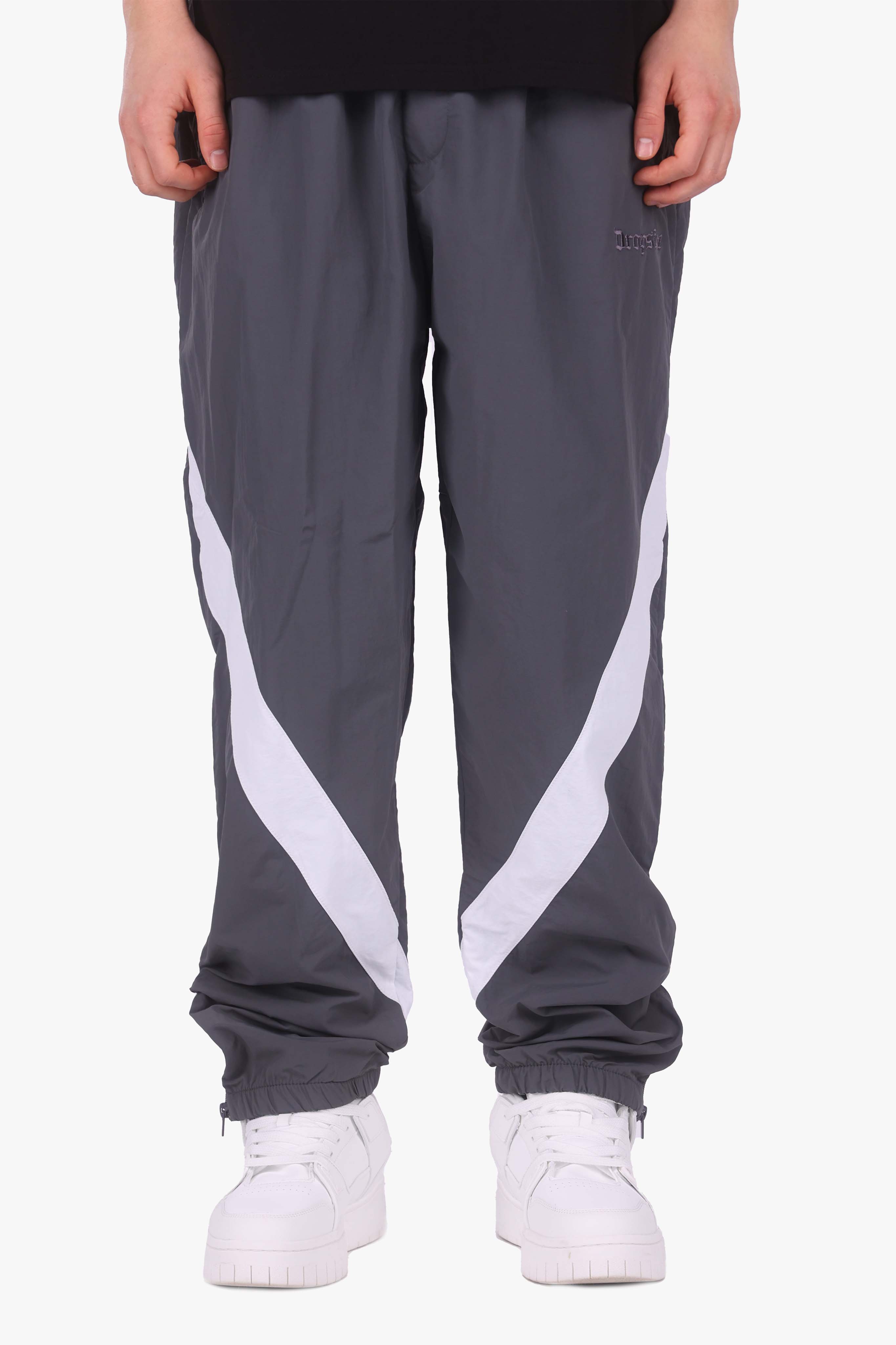 BIG STRIPE TRACK PANTS GREY/WHITE