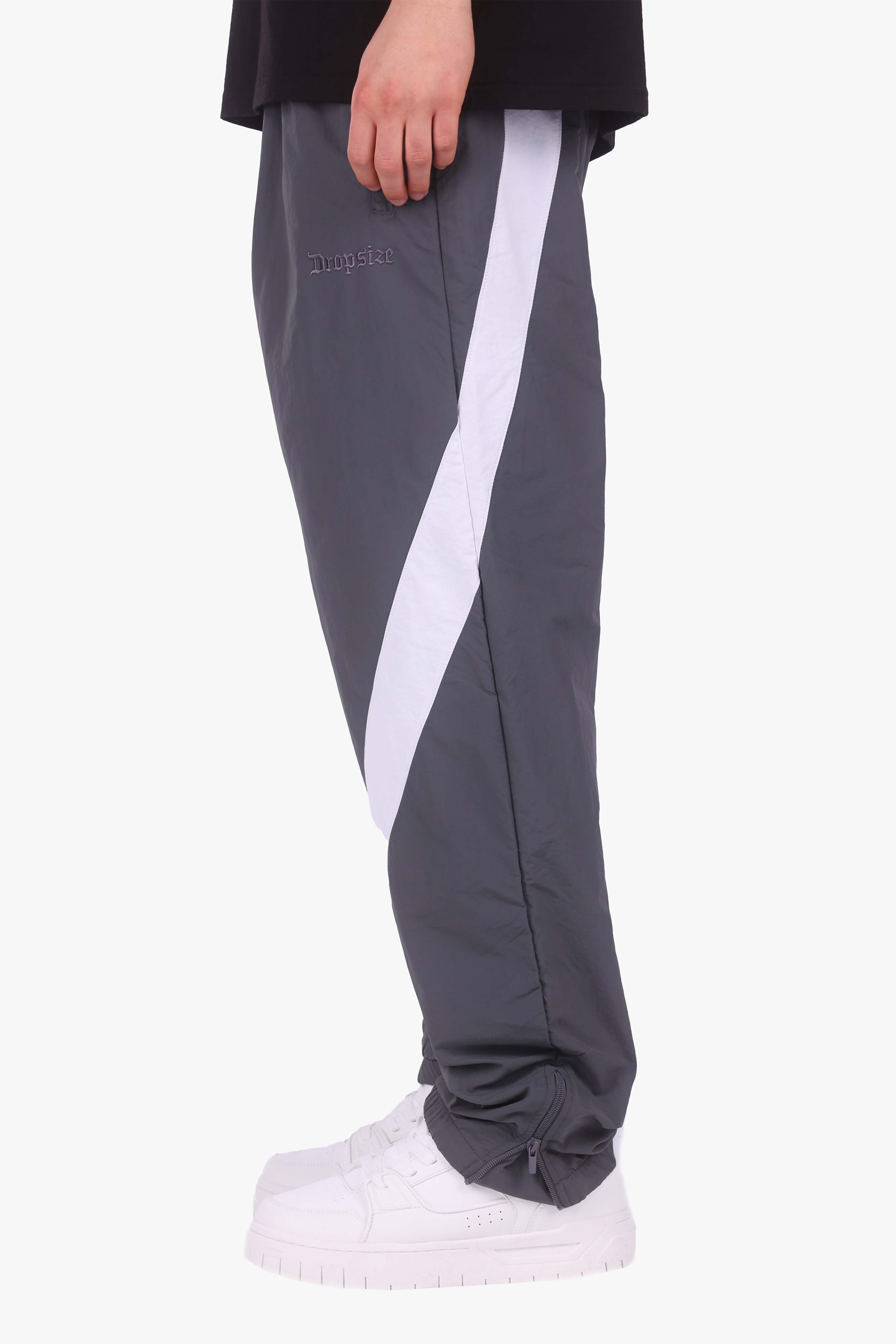 BIG STRIPE TRACK PANTS GREY/WHITE