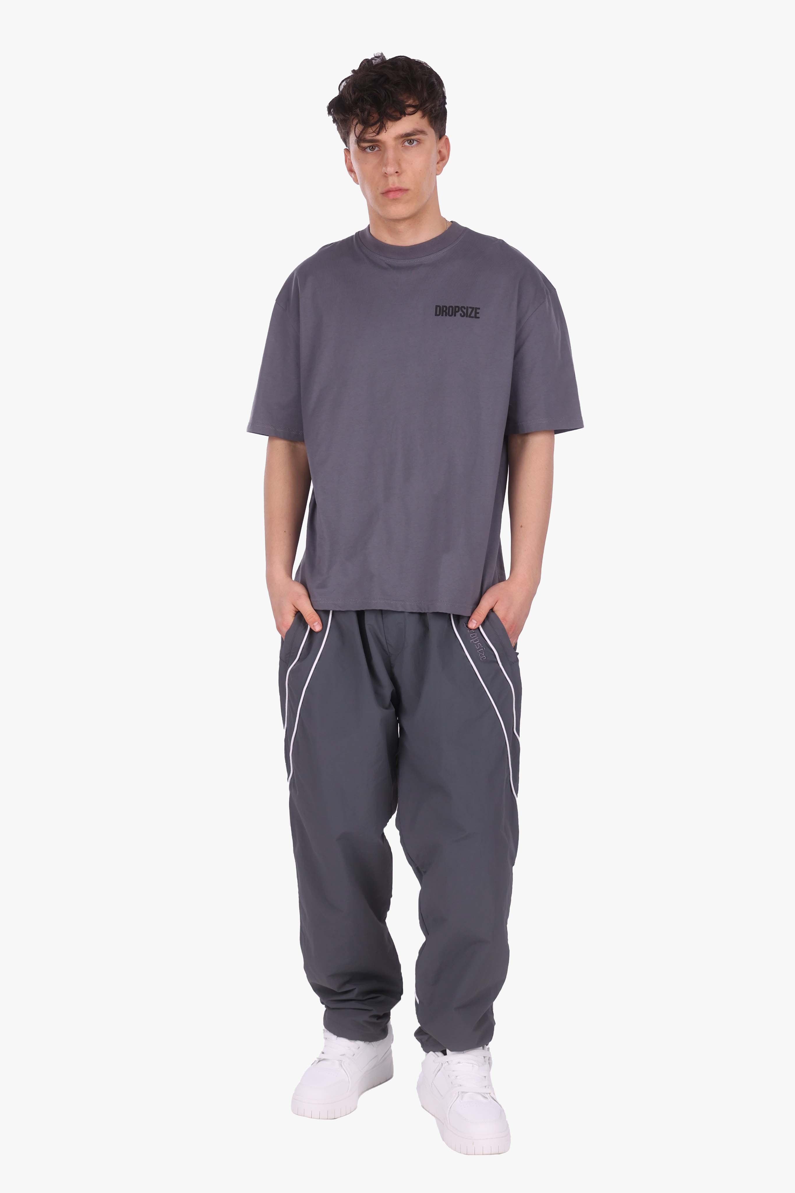 STRIPE TRACK PANTS GREY