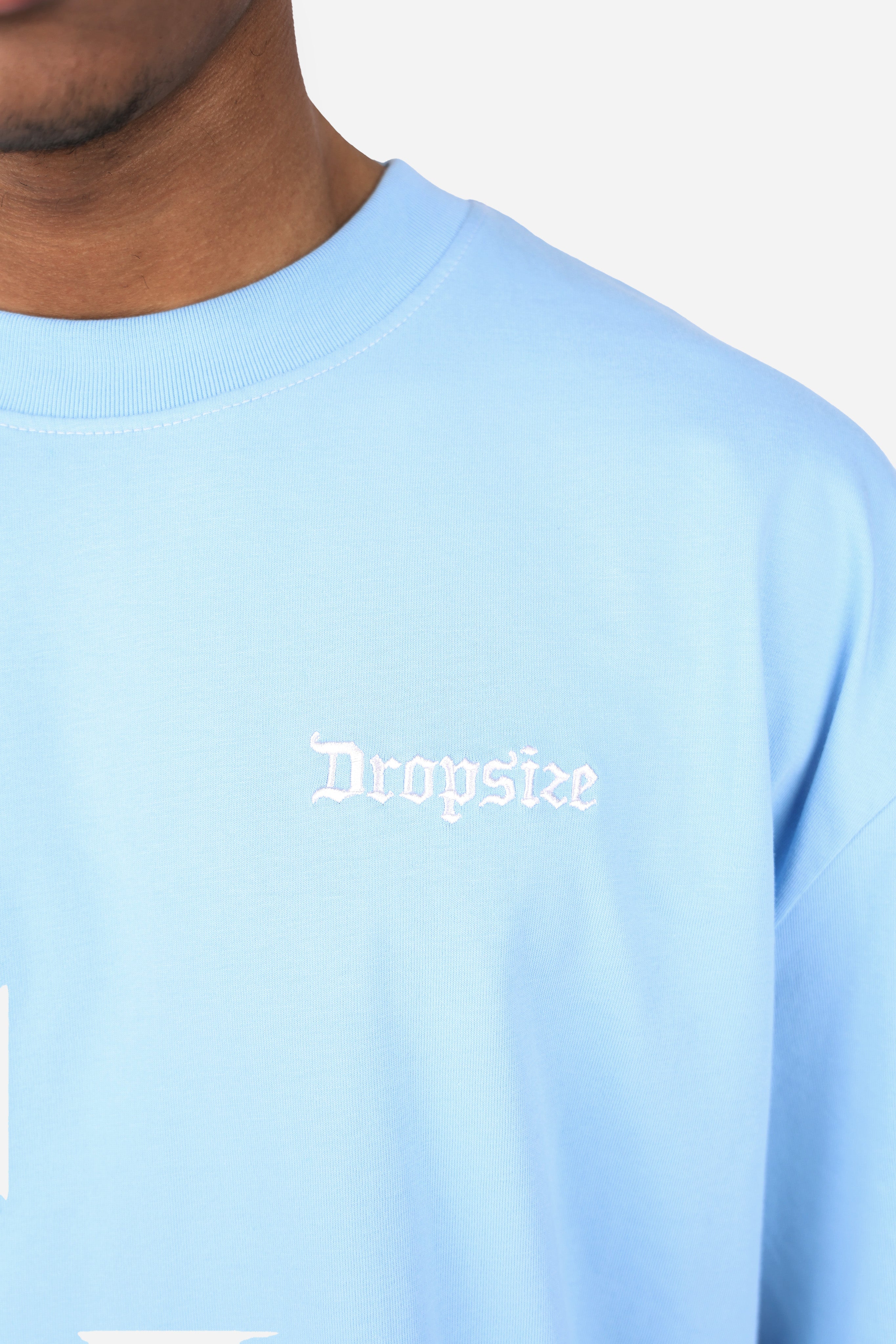 HEAVY OVERSIZE EMBO T-SHIRT BABY BLUE