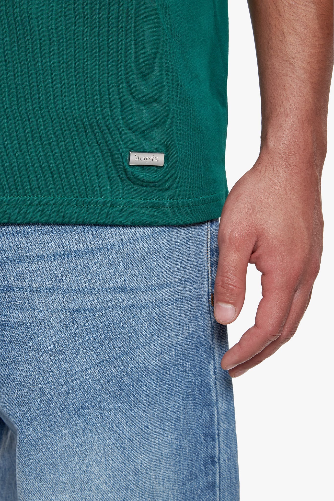 HEAVY OVERSIZE METAL PATCH BASIC T-SHIRT GREEN