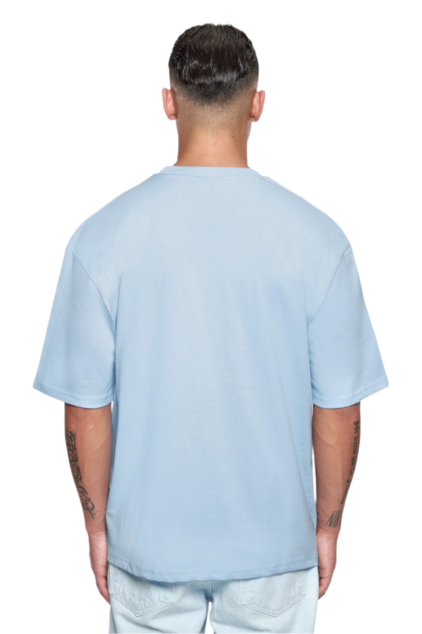 HEAVY OVERSIZE CURVED HD LOGO T-SHIRT BABY BLUE