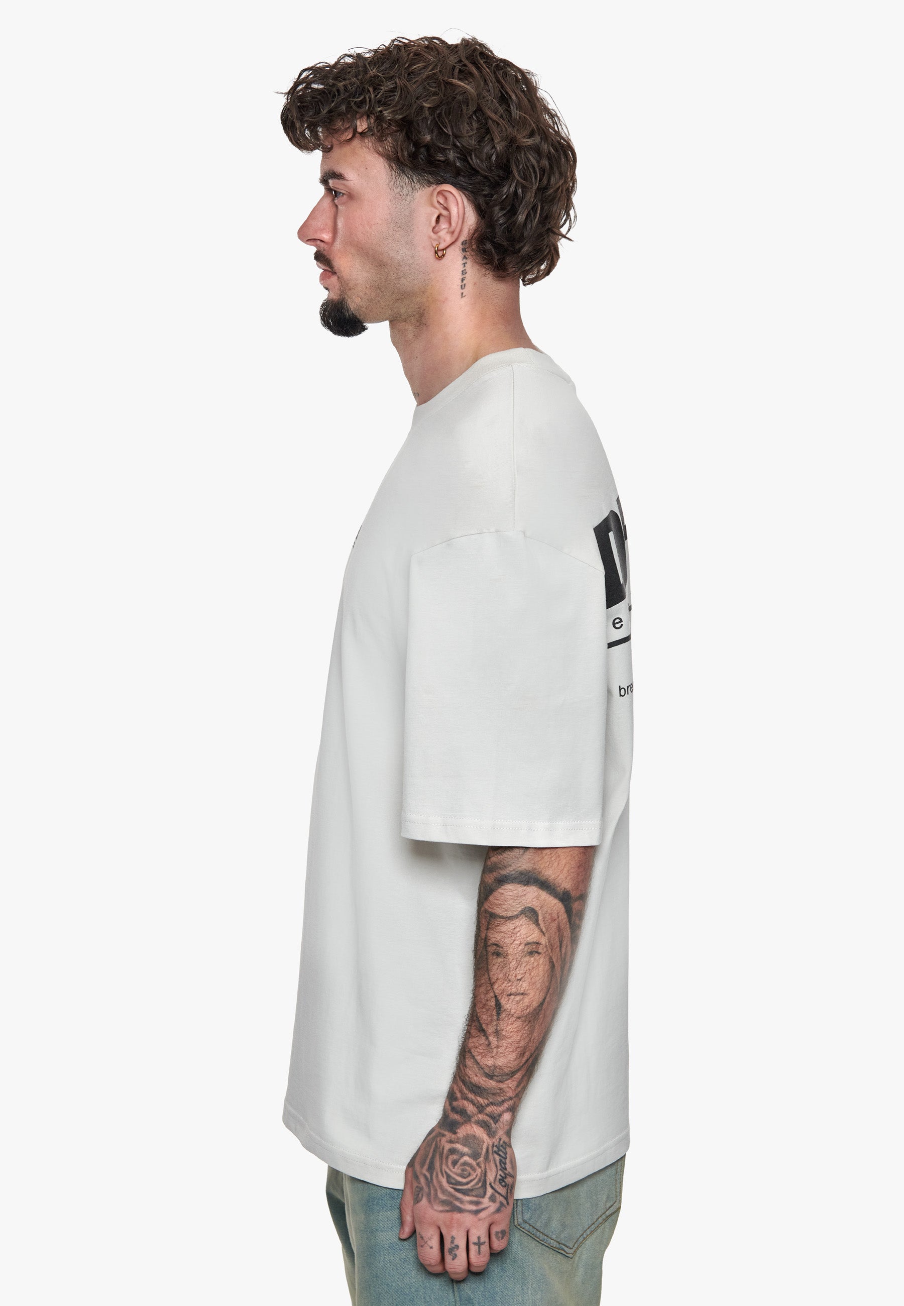 HEAVY OVERSIZE LESS TALK T-SHIRT LIGHT GREY