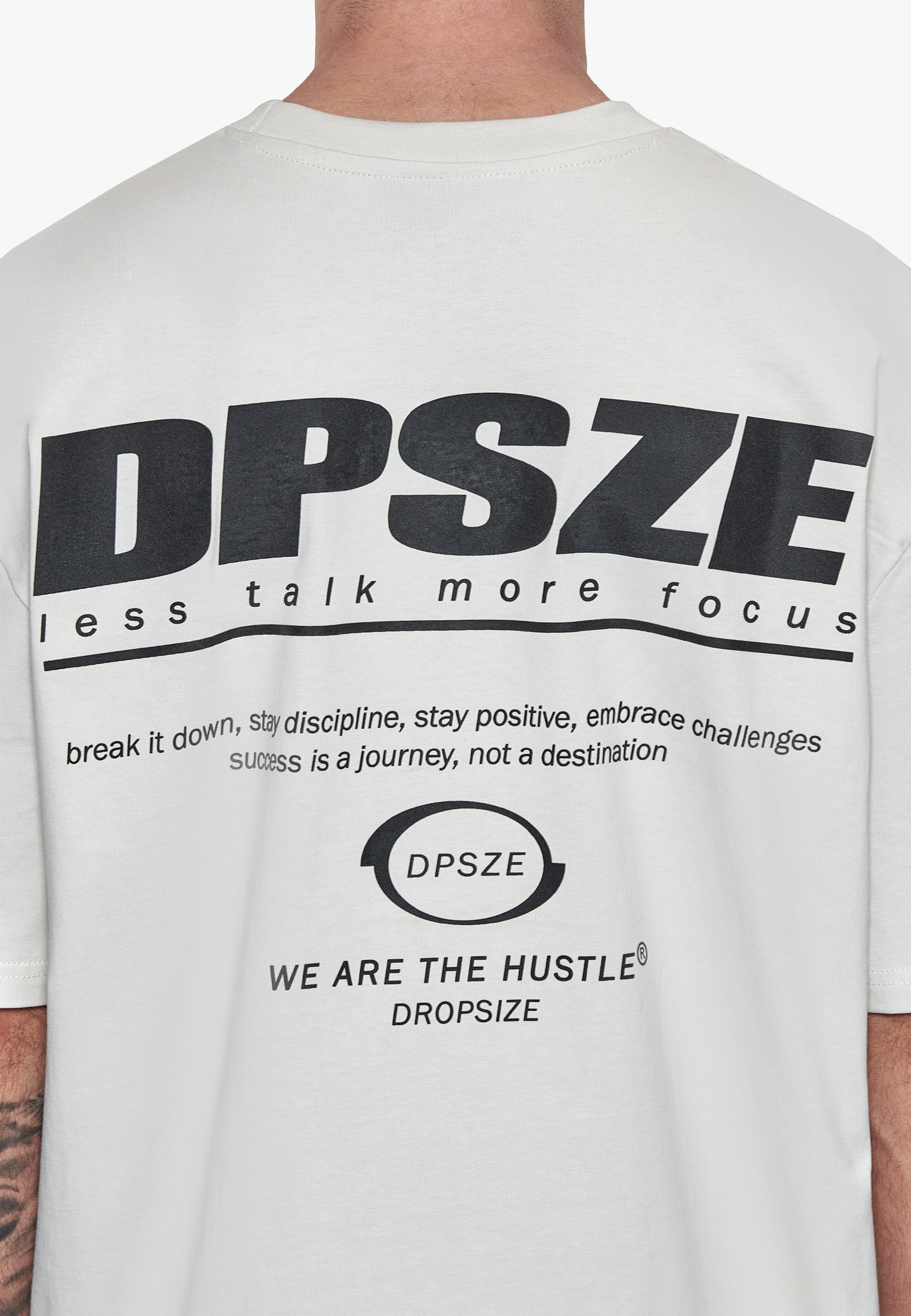 HEAVY OVERSIZE LESS TALK T-SHIRT LIGHT GREY