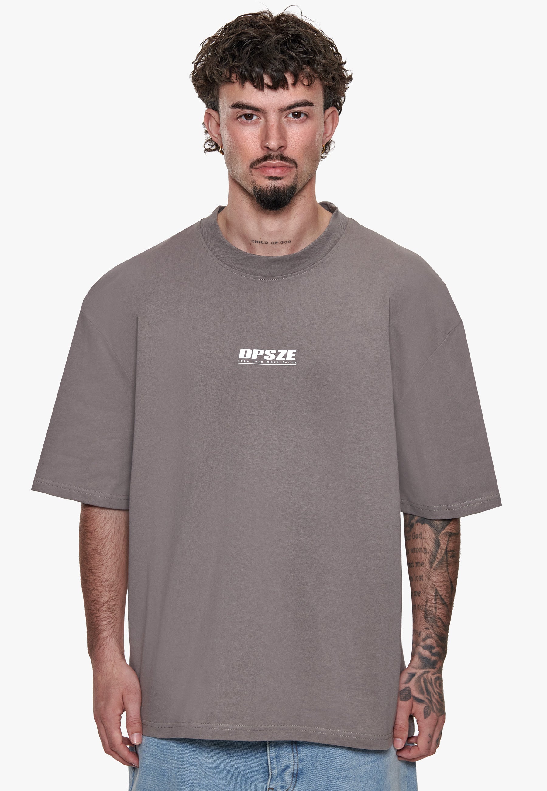 HEAVY OVERSIZE LESS TALK T-SHIRT DRIFTWOOD