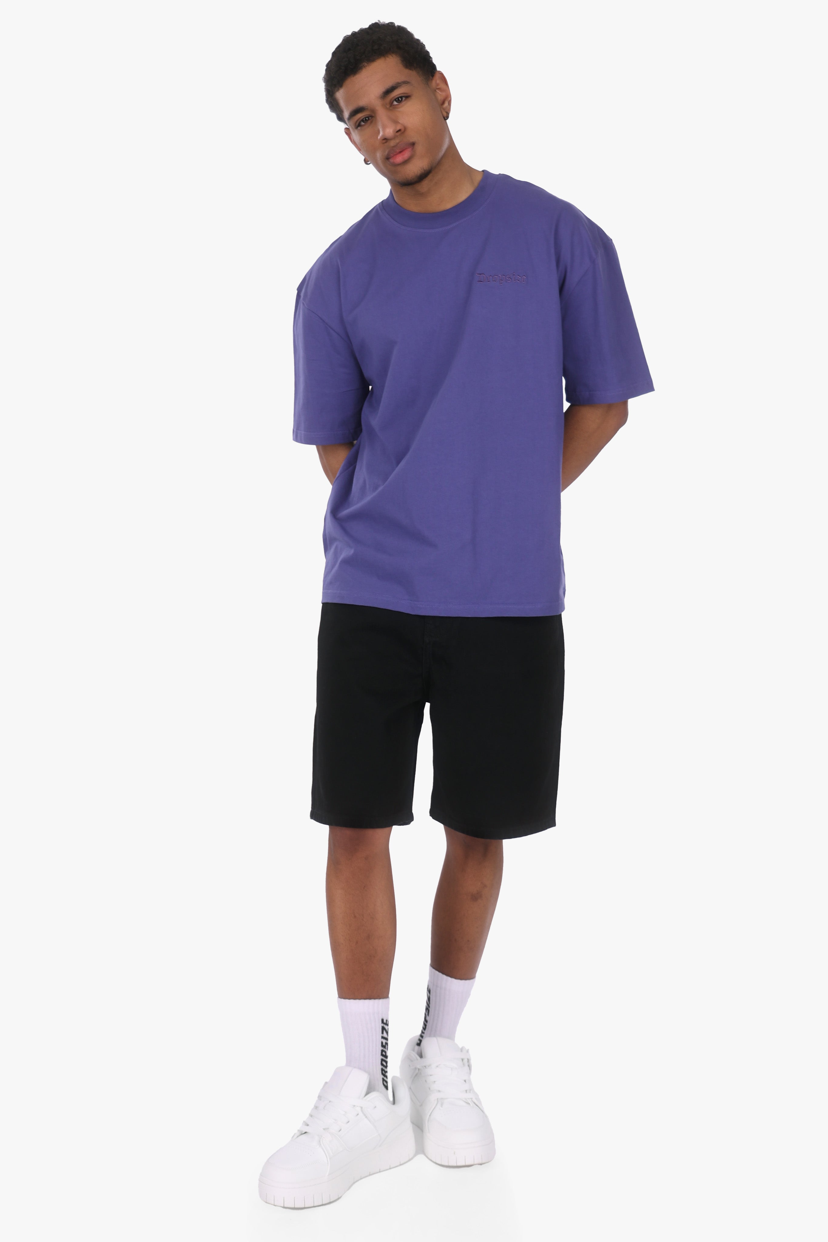 HEAVY OVERSIZE EMBO T-SHIRT BLUE