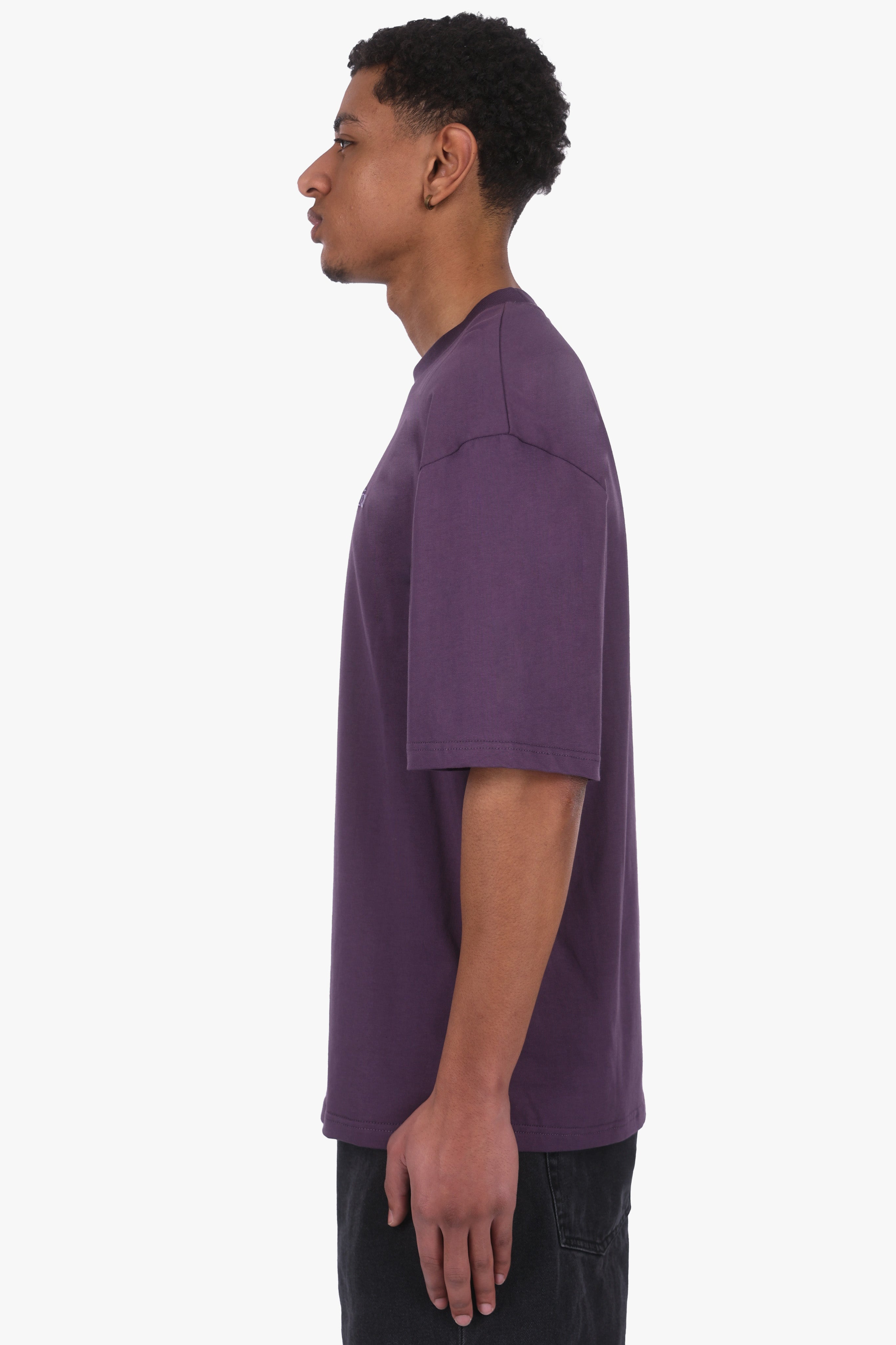 HEAVY OVERSIZE EMBO T-SHIRT PLUM