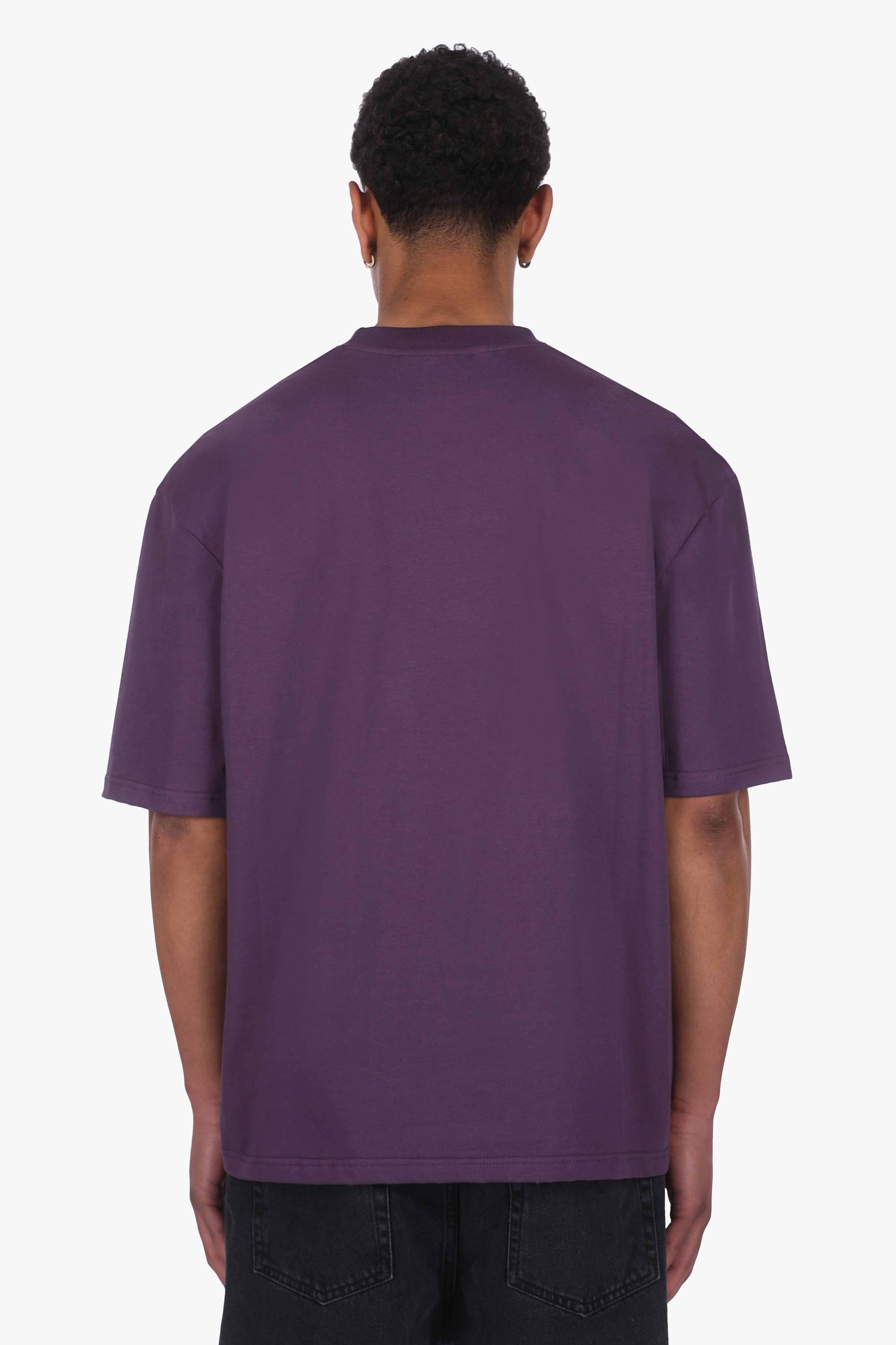 HEAVY OVERSIZE EMBO T-SHIRT PLUM