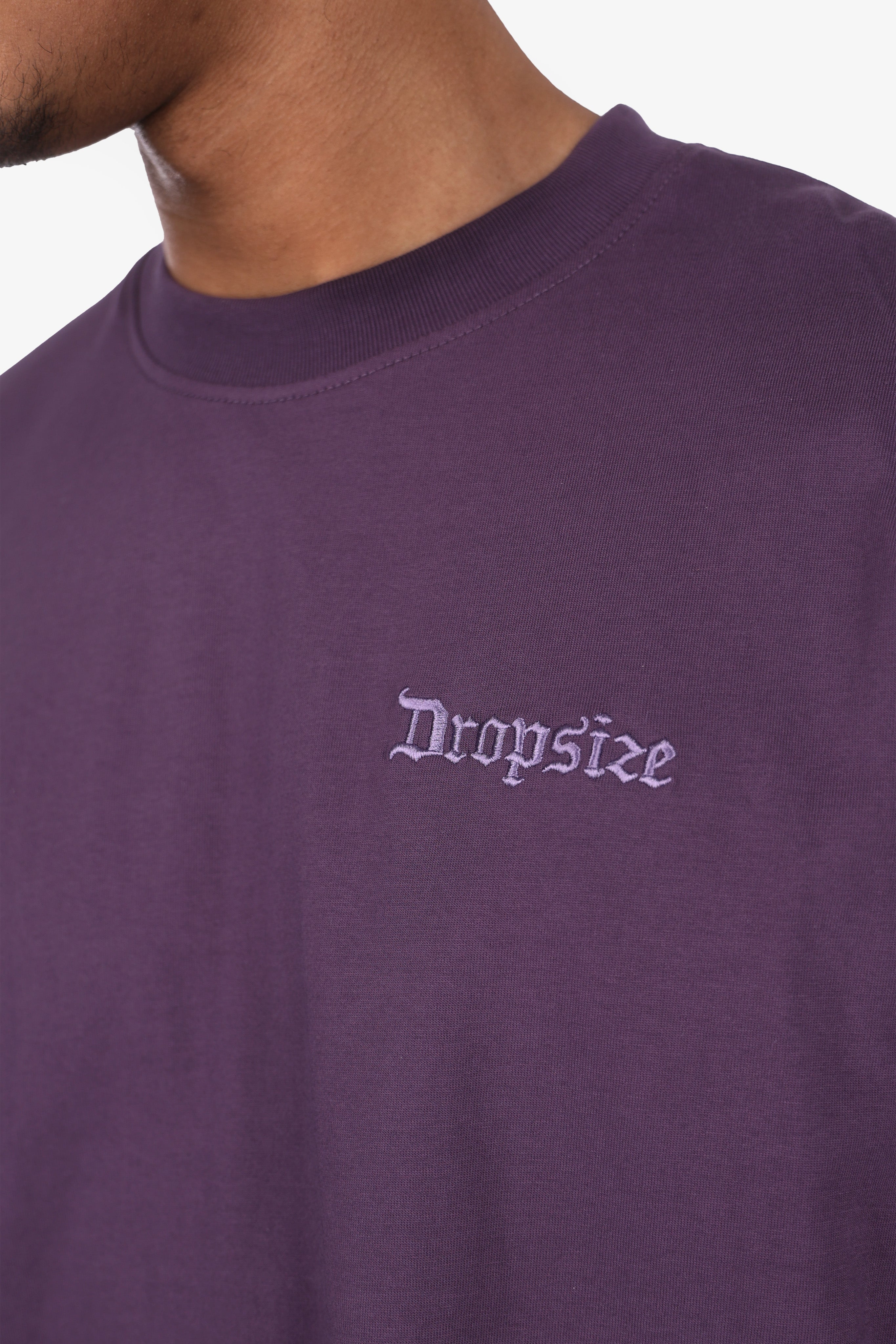 HEAVY OVERSIZE EMBO T-SHIRT PLUM