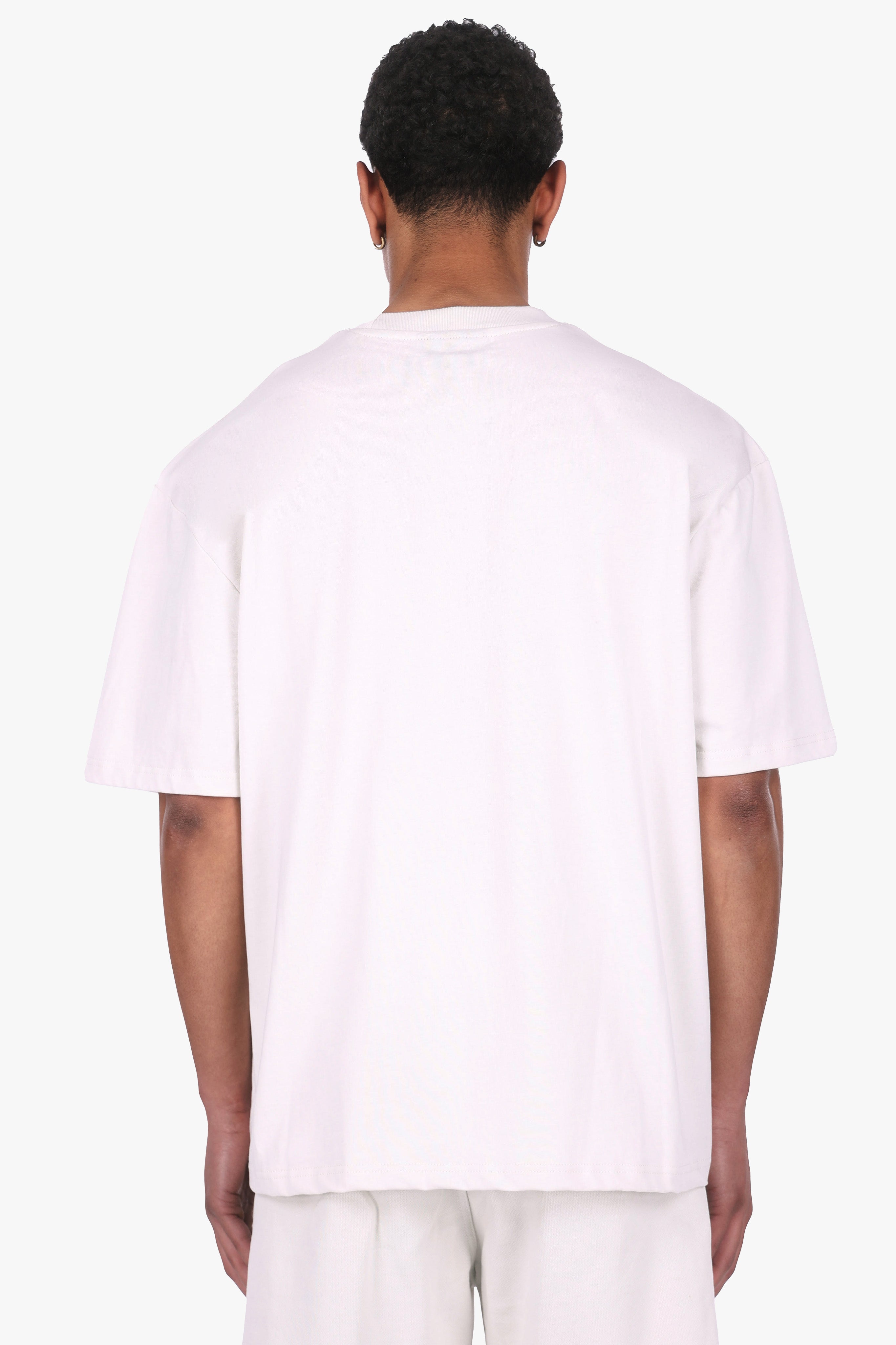 HEAVY OVERSIZE METAL PATCH T-SHIRT LIGHT GREY