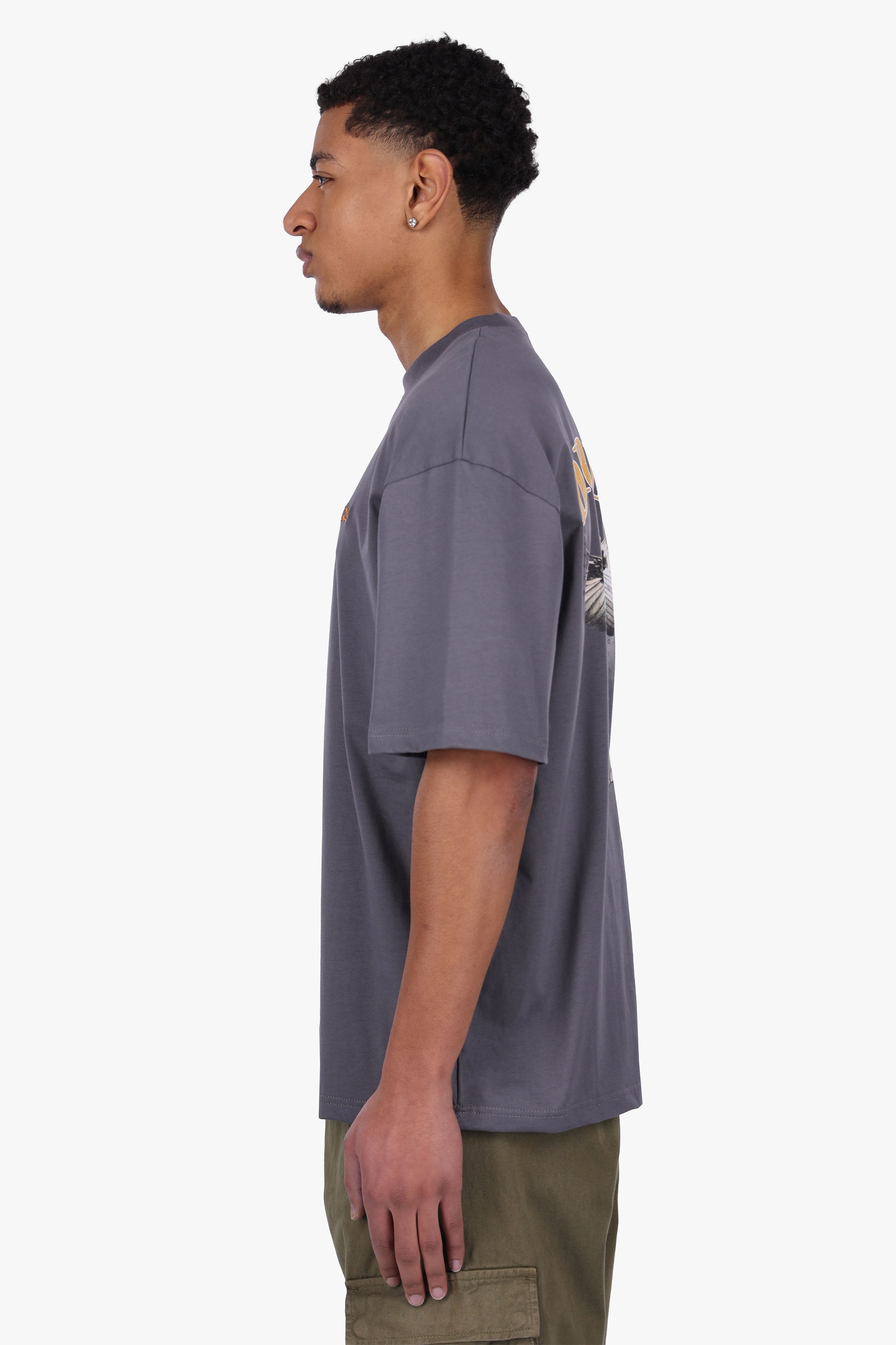 HEAVY OVERSIZE EAGLE T-SHIRT STEEL GREY