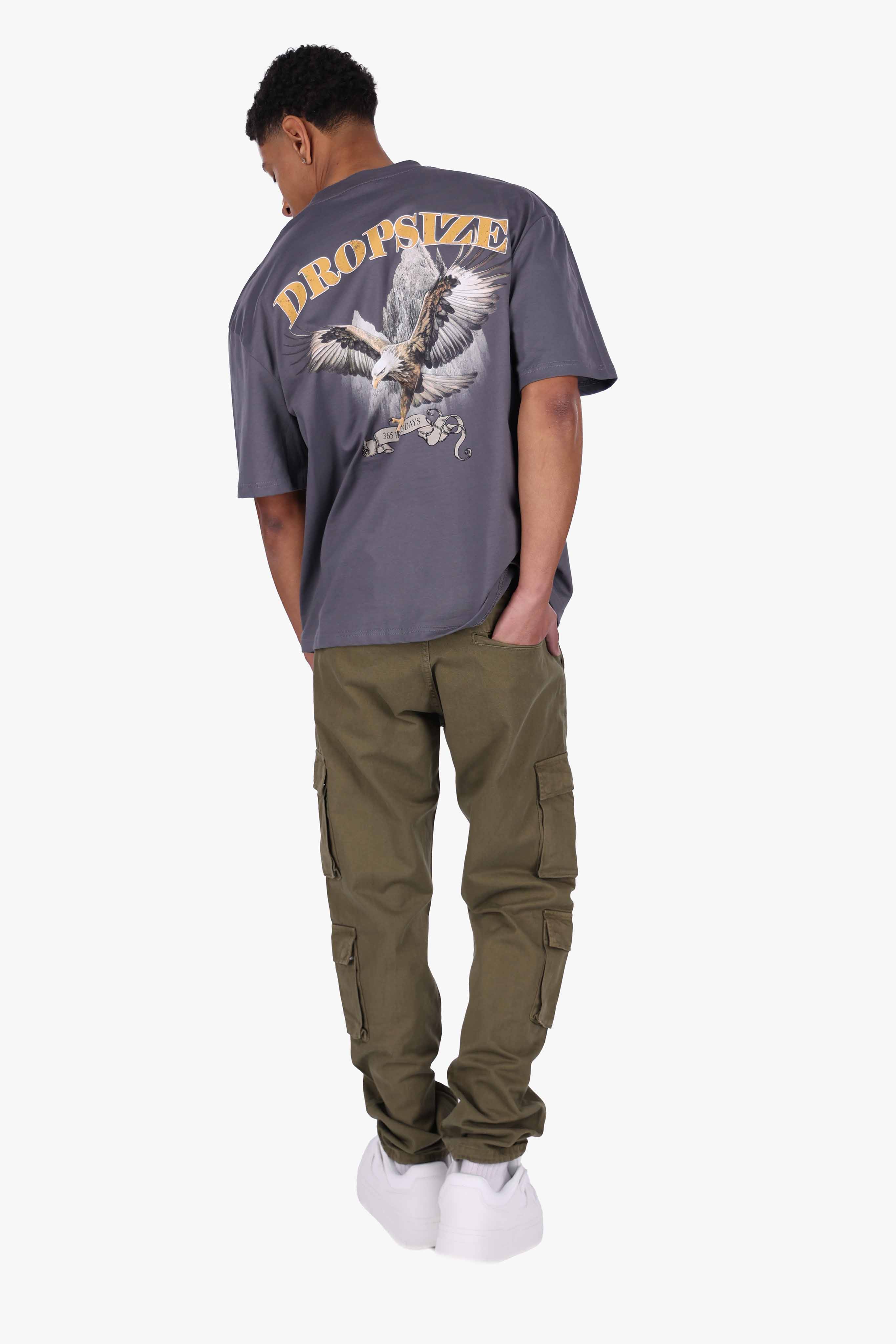 HEAVY OVERSIZE EAGLE T-SHIRT STEEL GREY