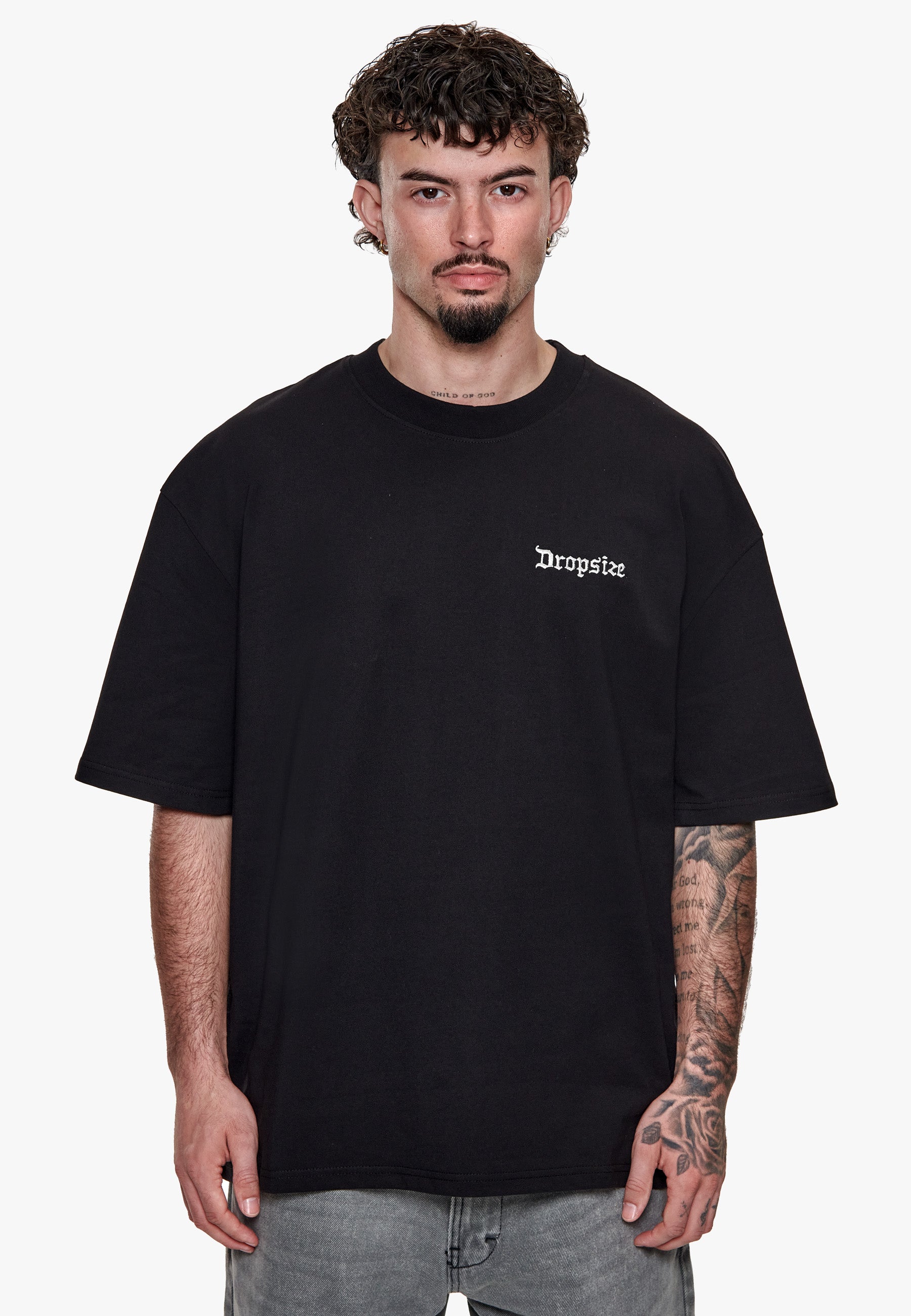 HEAVY OVERSIZE D-LOGO ANGEL T-SHIRT BLACK