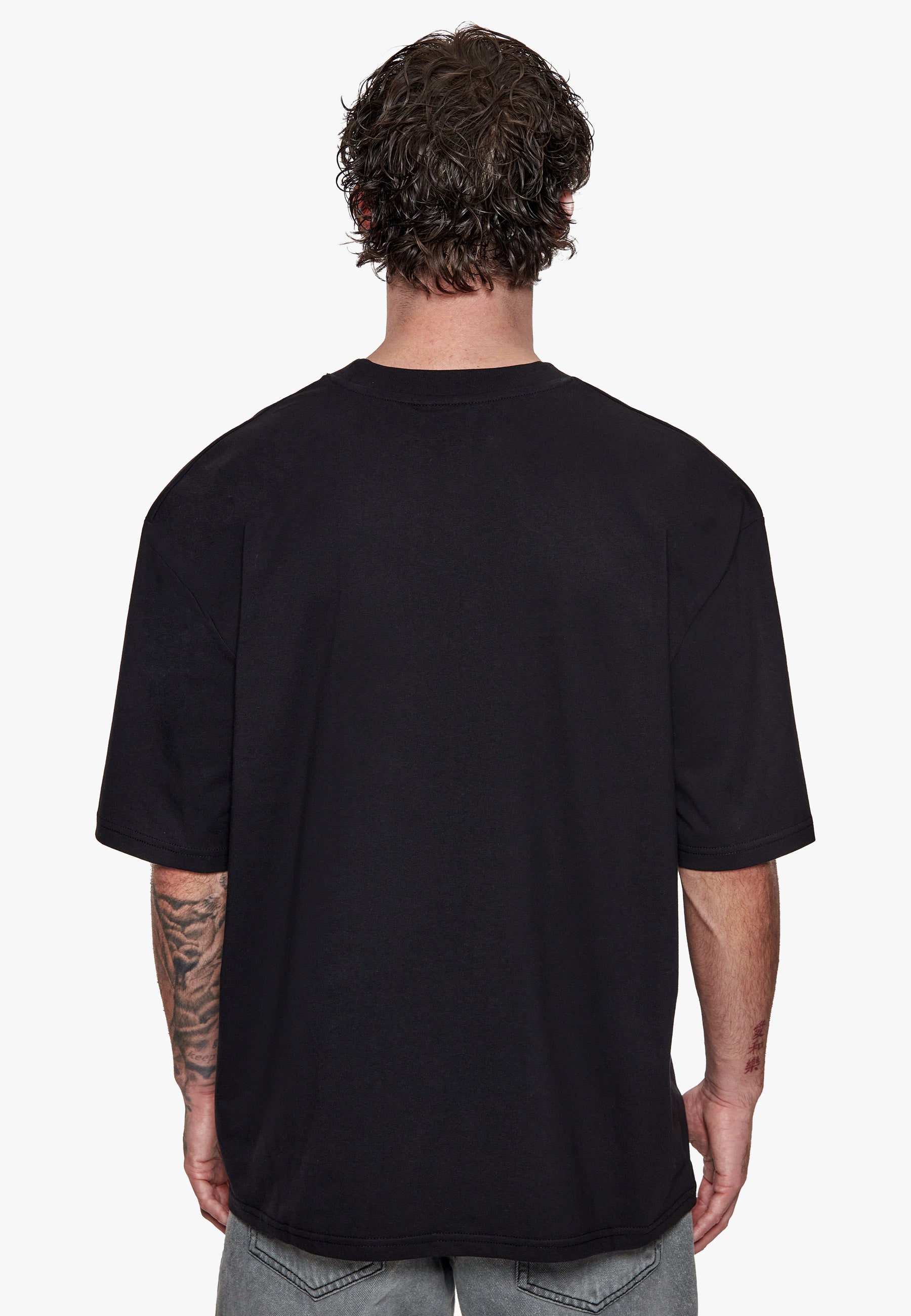 HEAVY OVERSIZE FRONT EAGLE T-SHIRT BLACK