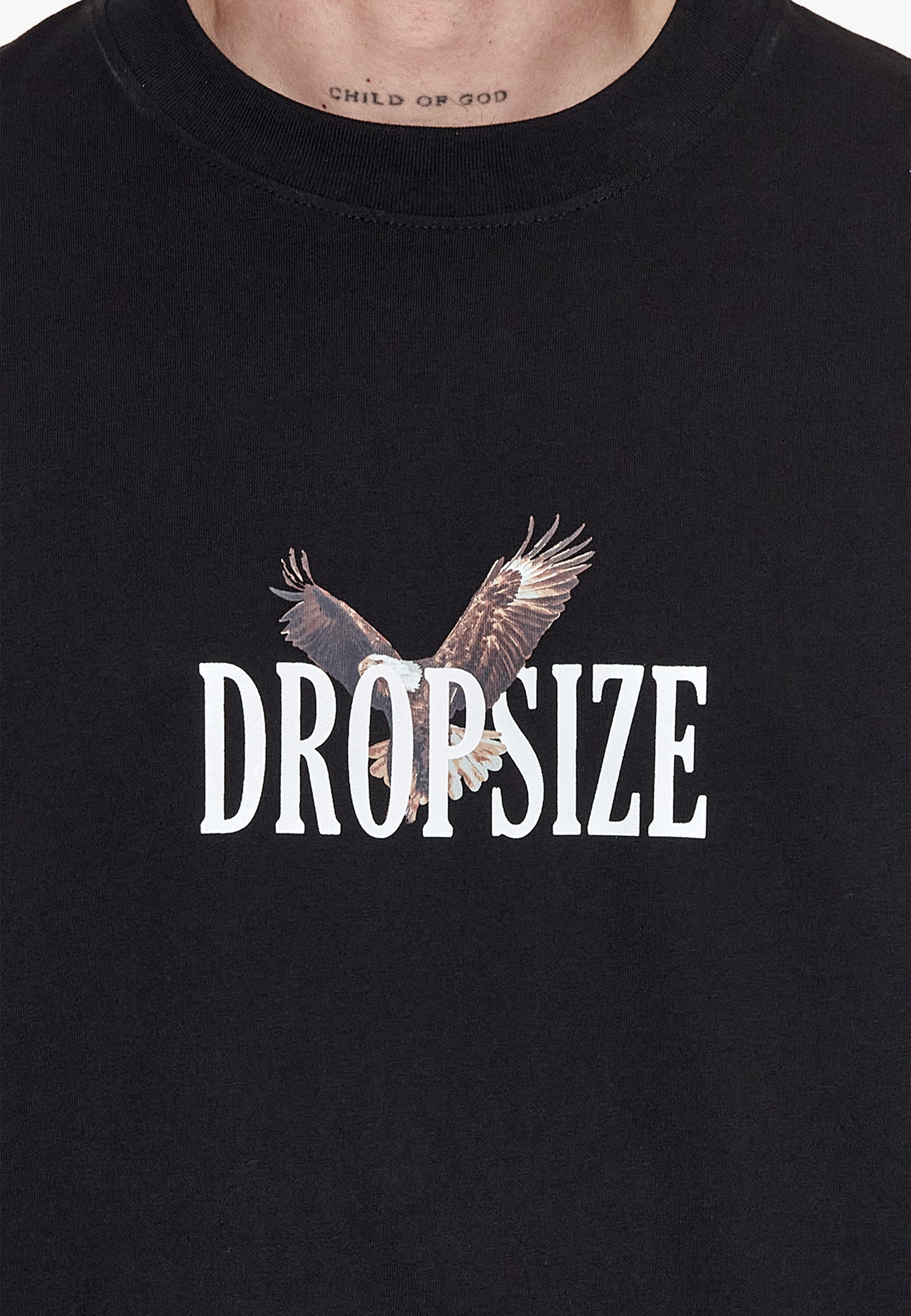HEAVY OVERSIZE FRONT EAGLE T-SHIRT BLACK