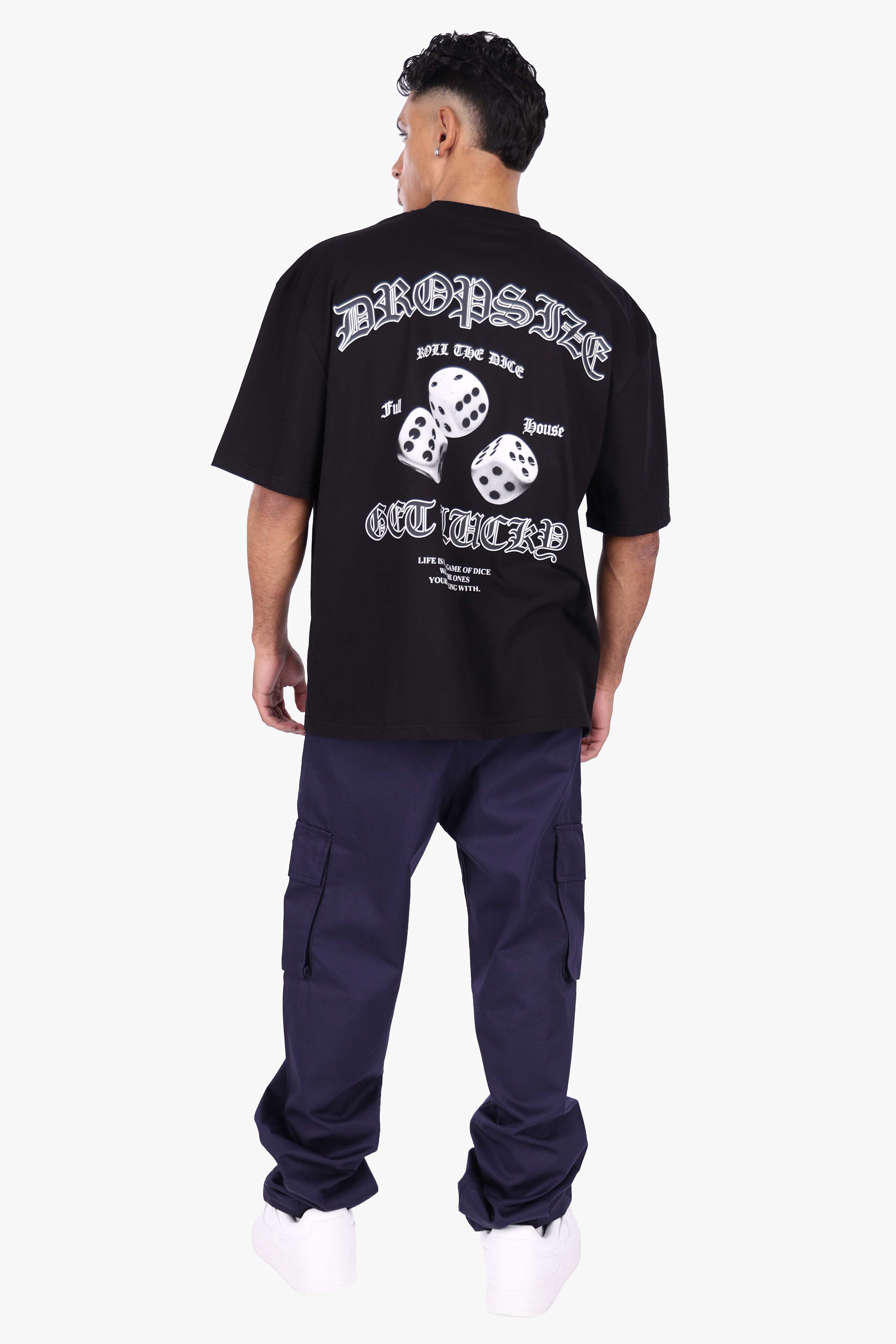 HEAVY OVERSIZE ROLL THE DICE T-SHIRT BLACK