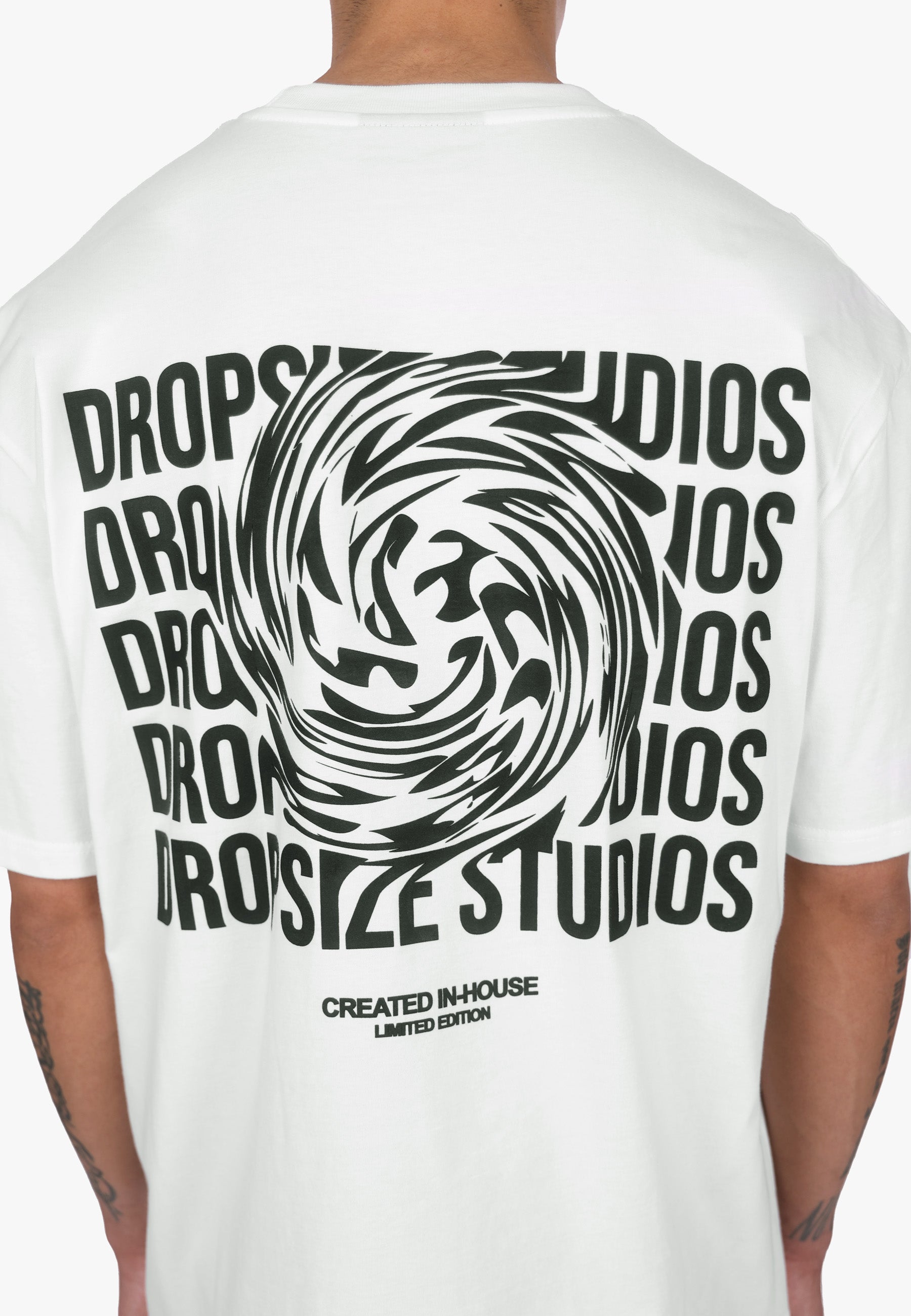 HEAVY OVERSIZE SWIRL T-SHIRT CREAM WHITE