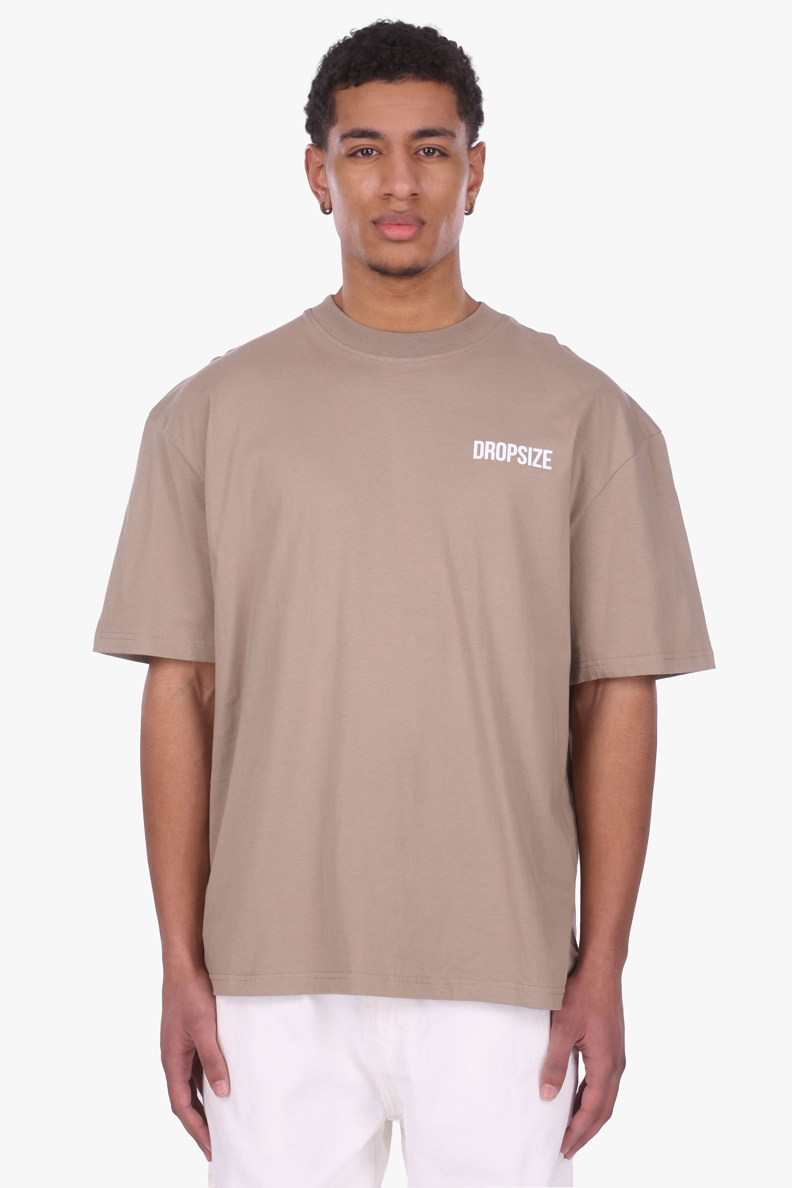 HEAVY OVERSIZE DROPSIZE STUDIOS SWIRL T-SHIRT SILVER MINK