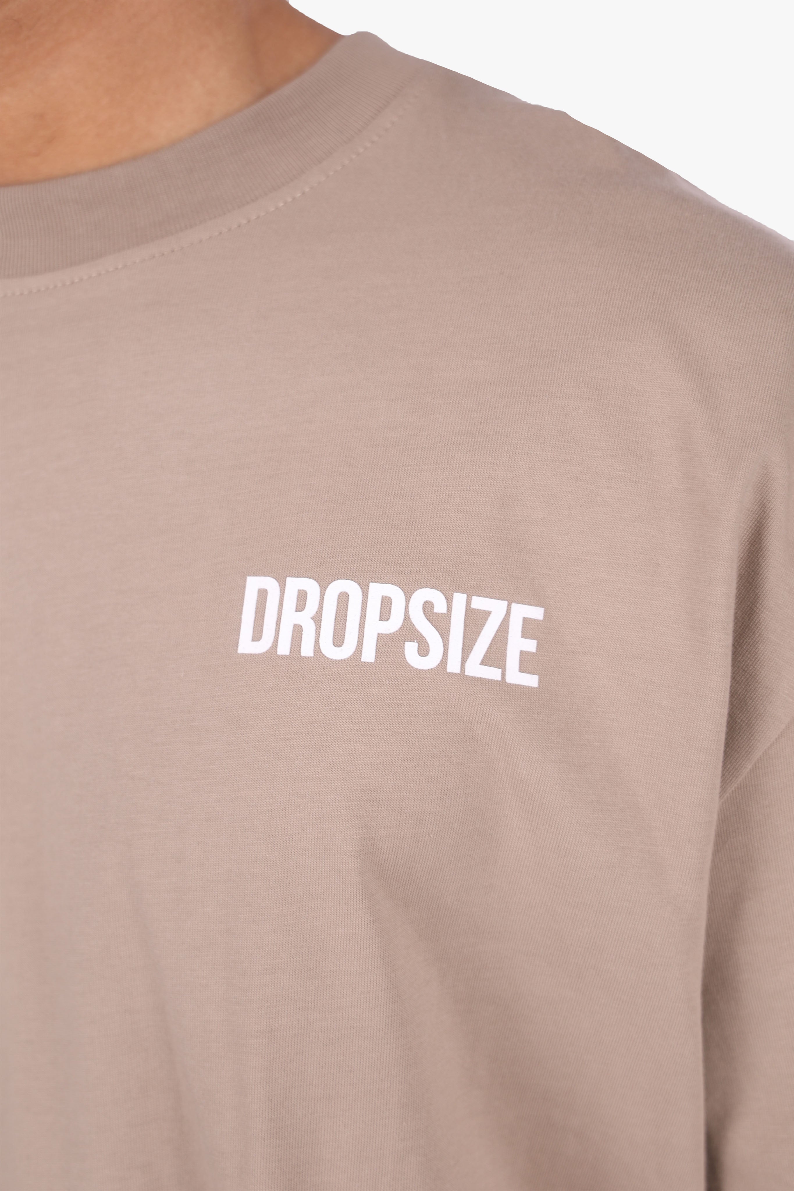 HEAVY OVERSIZE DROPSIZE STUDIOS SWIRL T-SHIRT SILVER MINK