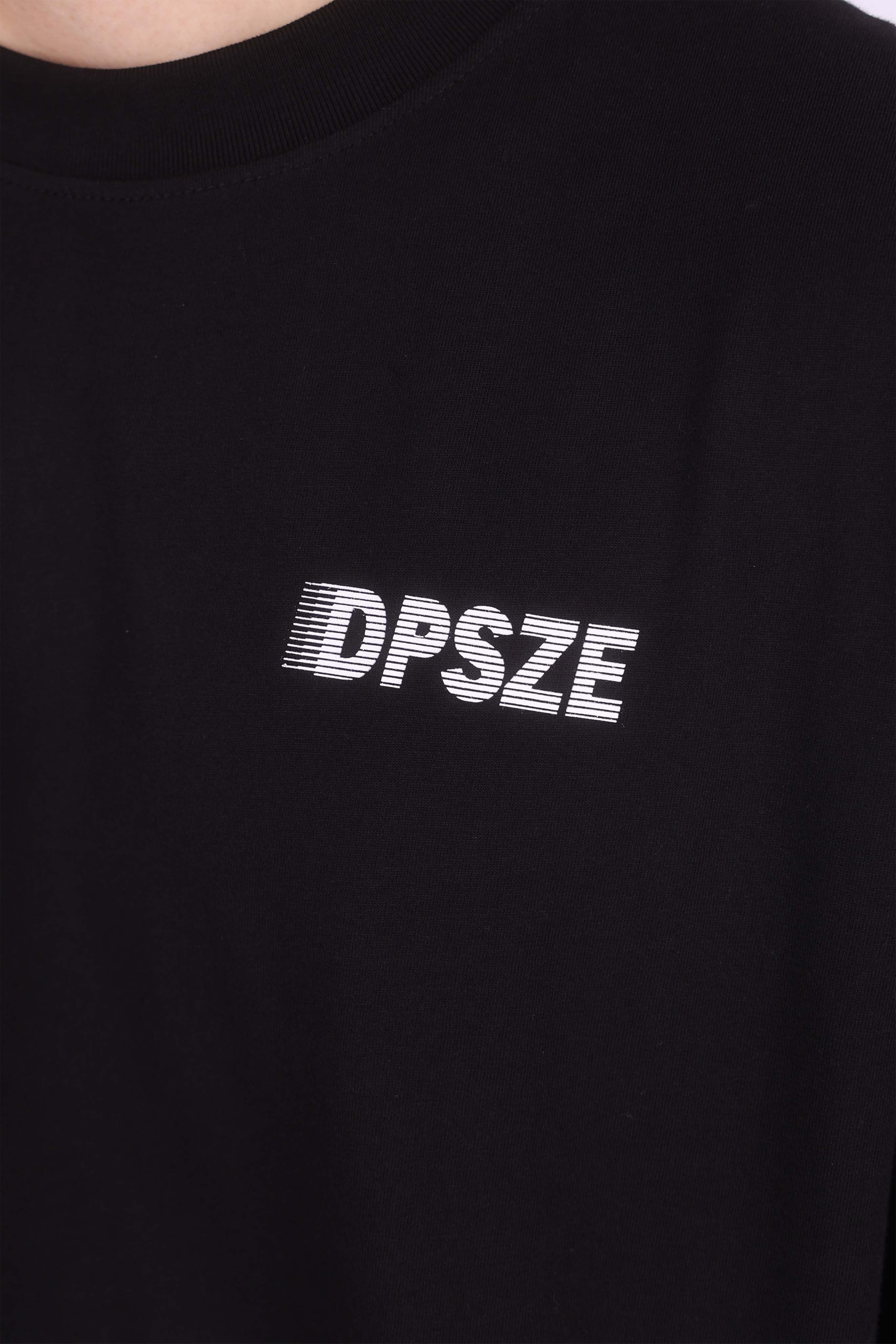 HEAVY OVERSIZE DPSZE LINES BACKPRINT T-SHIRT BLACK