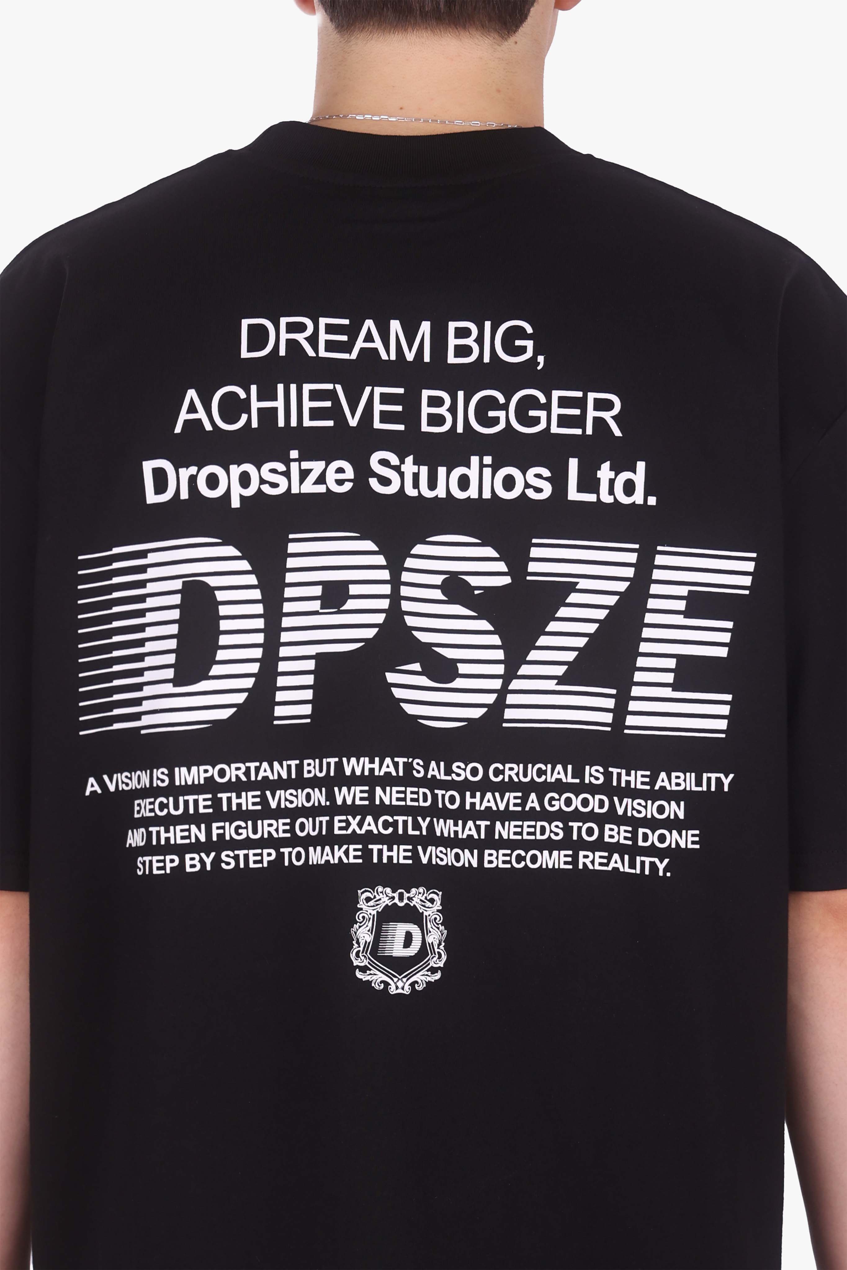 HEAVY OVERSIZE DPSZE LINES BACKPRINT T-SHIRT BLACK