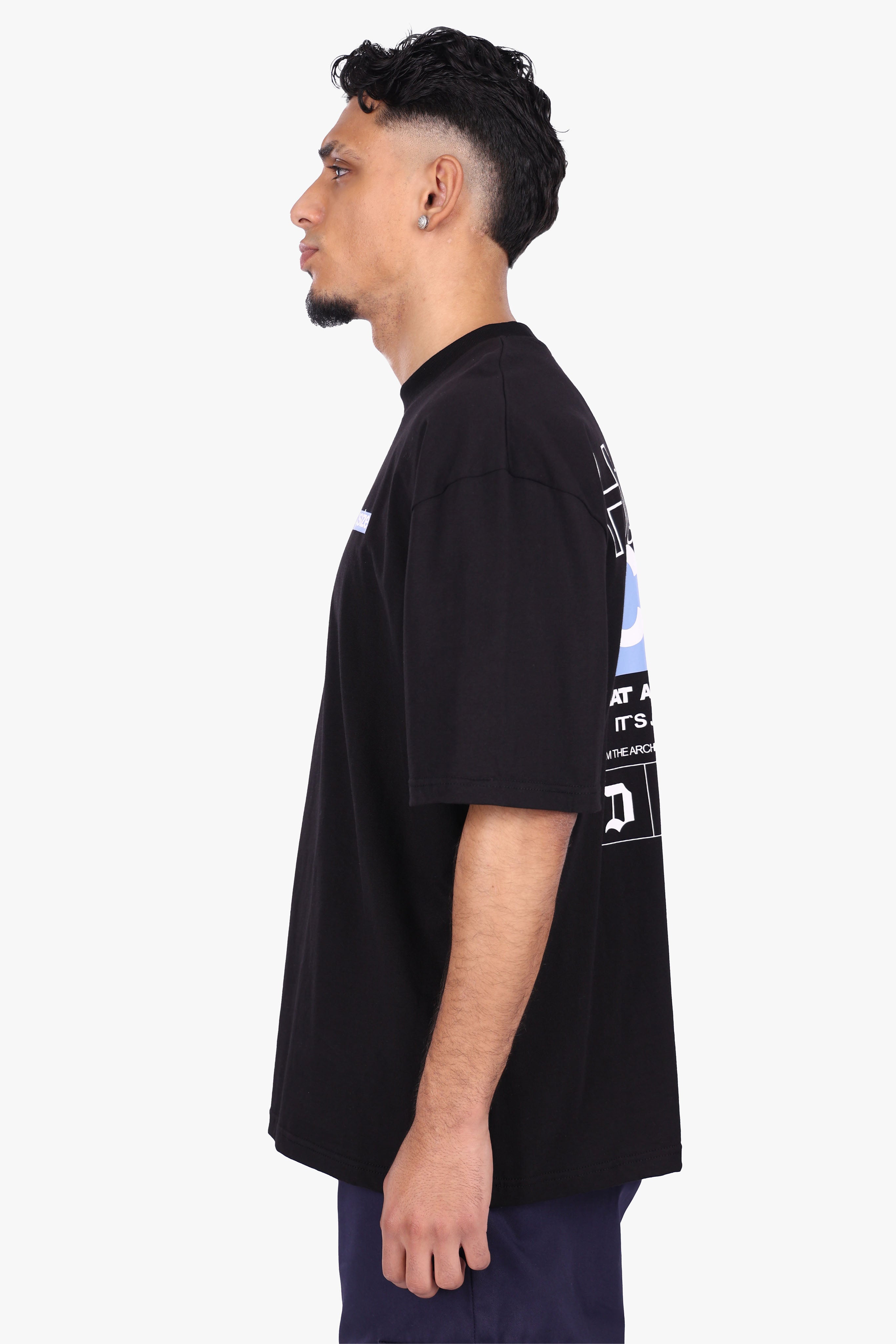HEAVY OVERSIZE HUSTLE CULTURE T-SHIRT BLACK