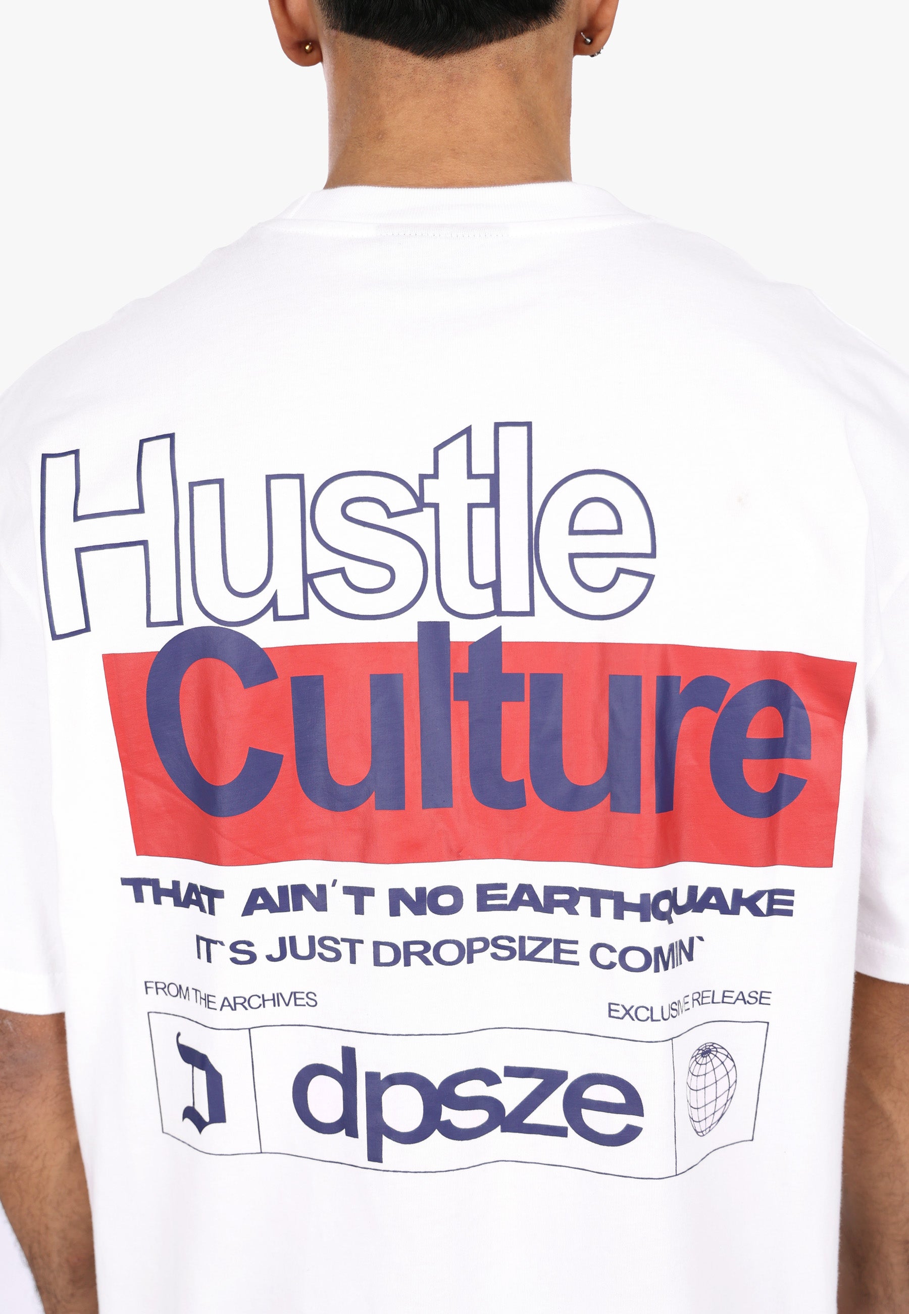 HEAVY OVERSIZE HUSTLE CULTURE T-SHIRT WHITE