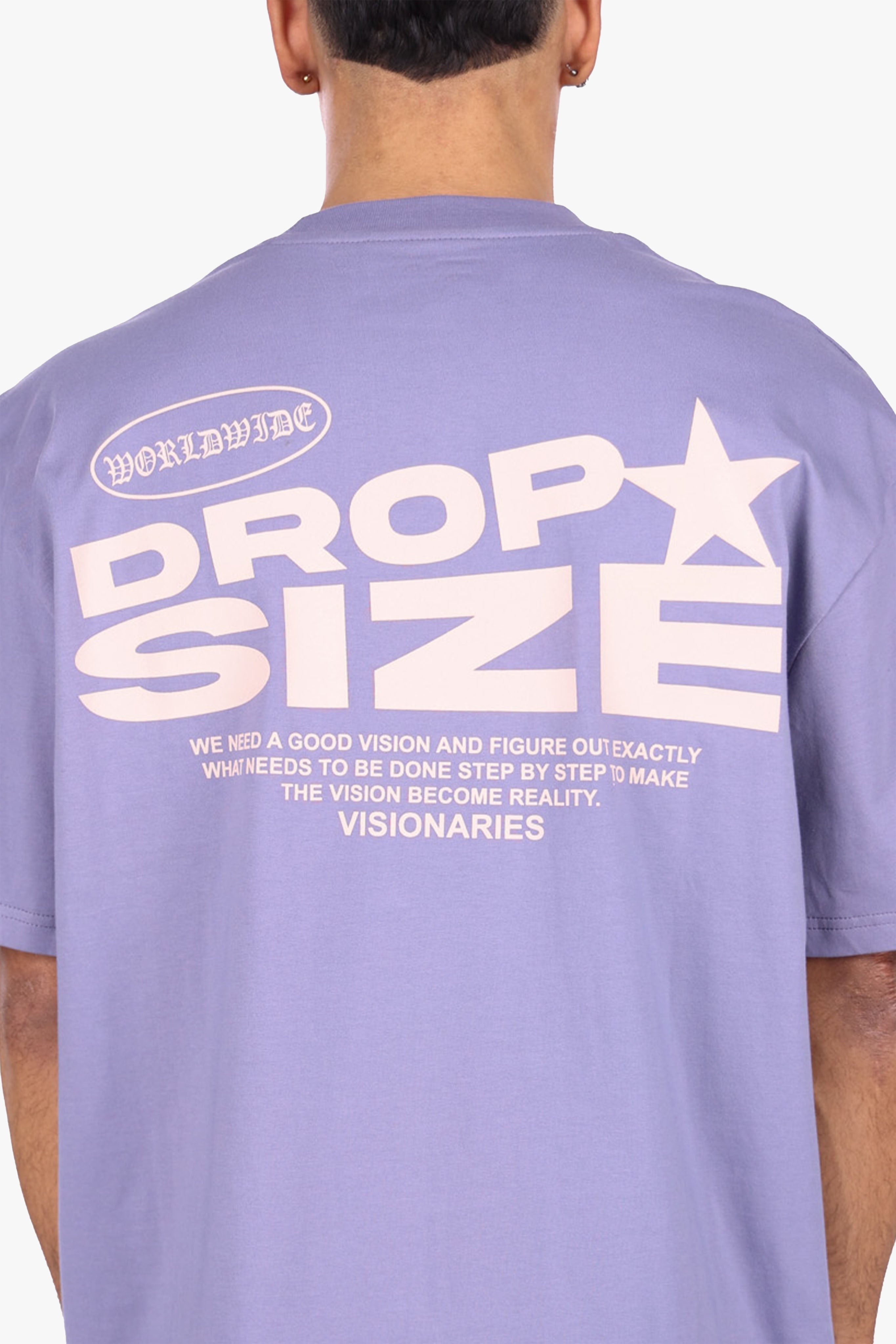 HEAVY OVERSIZE STAR BACKPRINT T-SHIRT BLUE GRANITE