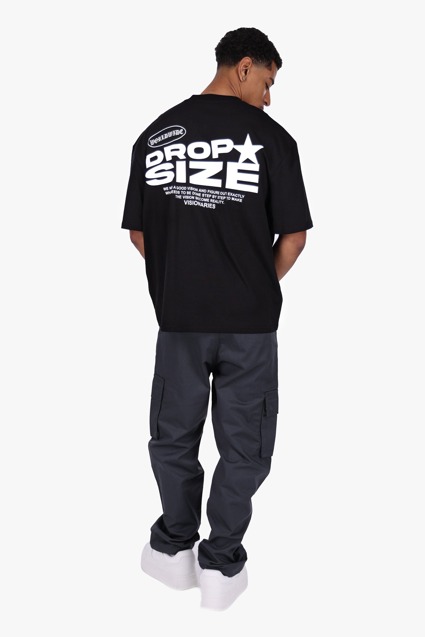 HEAVY OVERSIZE STAR BACKPRINT T-SHIRT BLACK