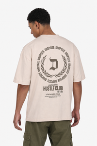 HEAVY OVERSIZE HUSTLE CLUB CIRCLE COCONUT MILK