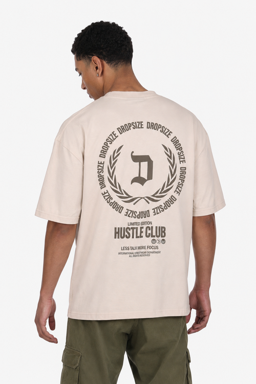 HEAVY OVERSIZE HUSTLE CLUB CIRCLE COCONUT MILK